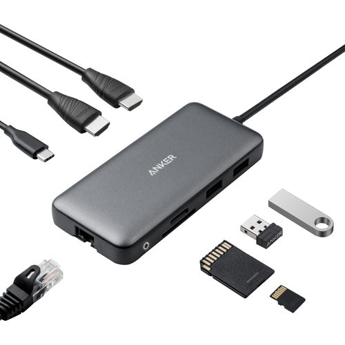 Concentrateur USB - C 8 - en - 1 d'Anker avec deux ports HDMI 4K (A8380HA1 - 5) - Jack Righteous