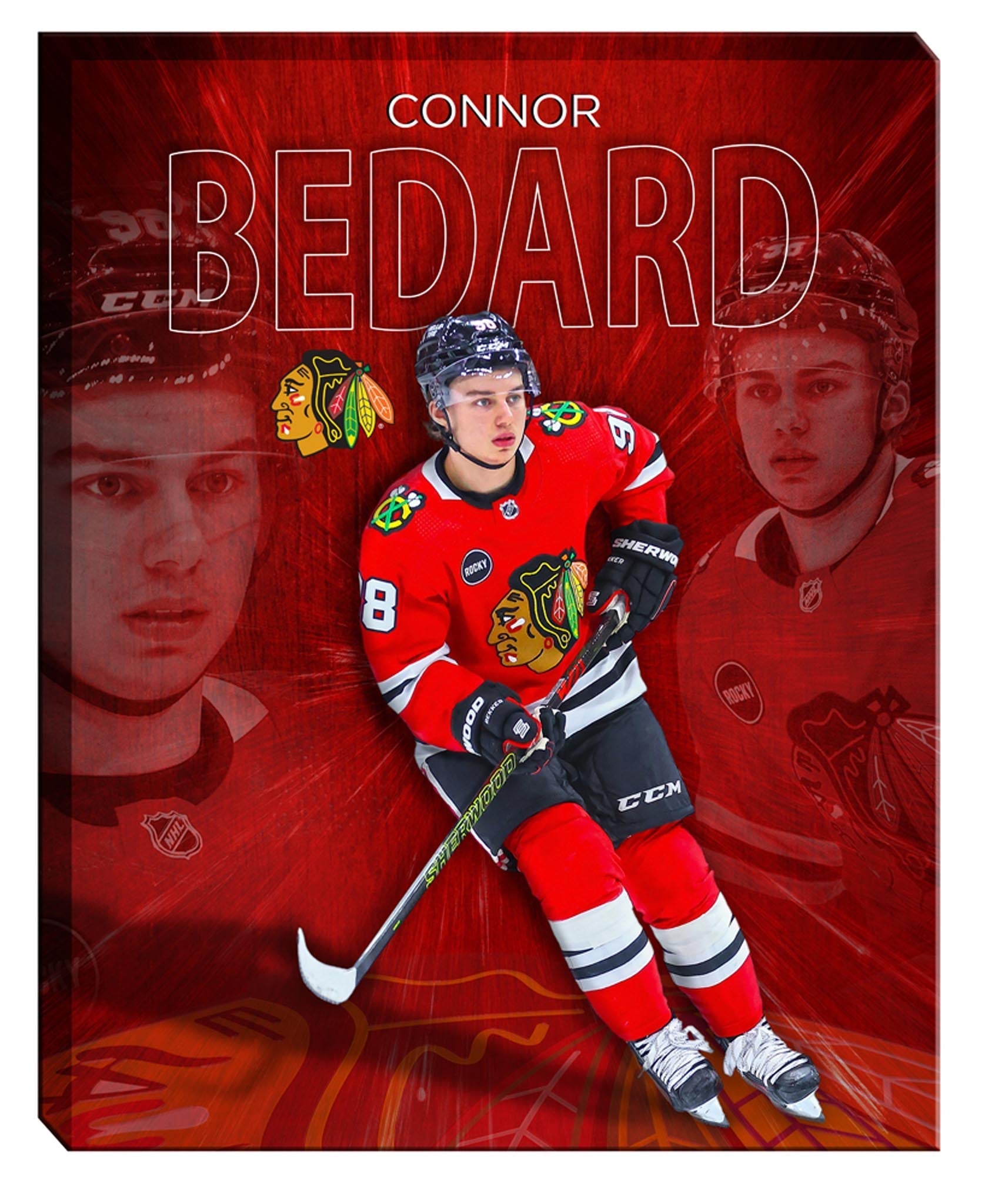 Connor Bedard 16x20 Canvas Collage Blackhawks - V - Jack Righteous