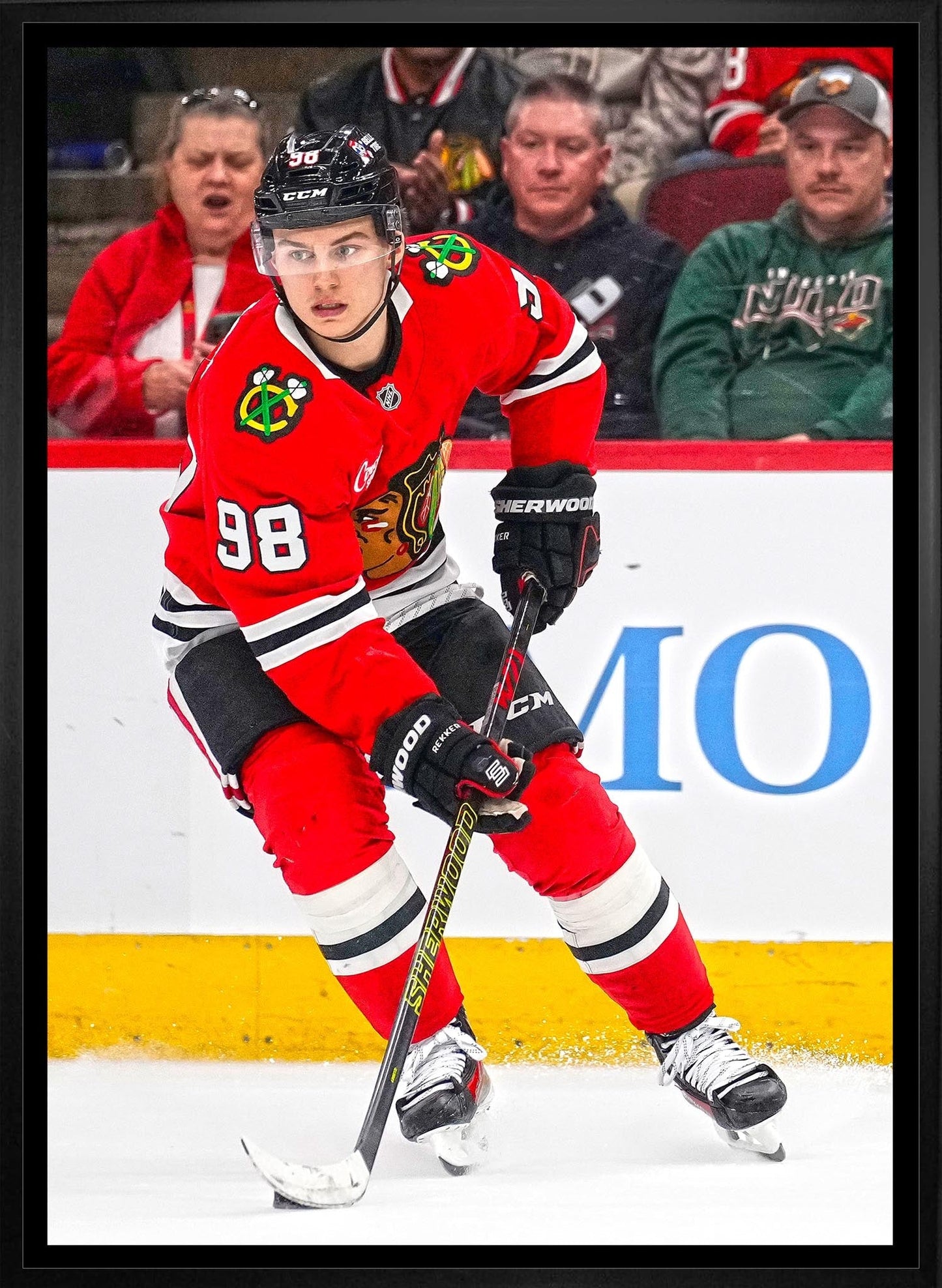 Connor Bedard 20x29 Framed Canvas Chicago Blackhawks - Jack Righteous