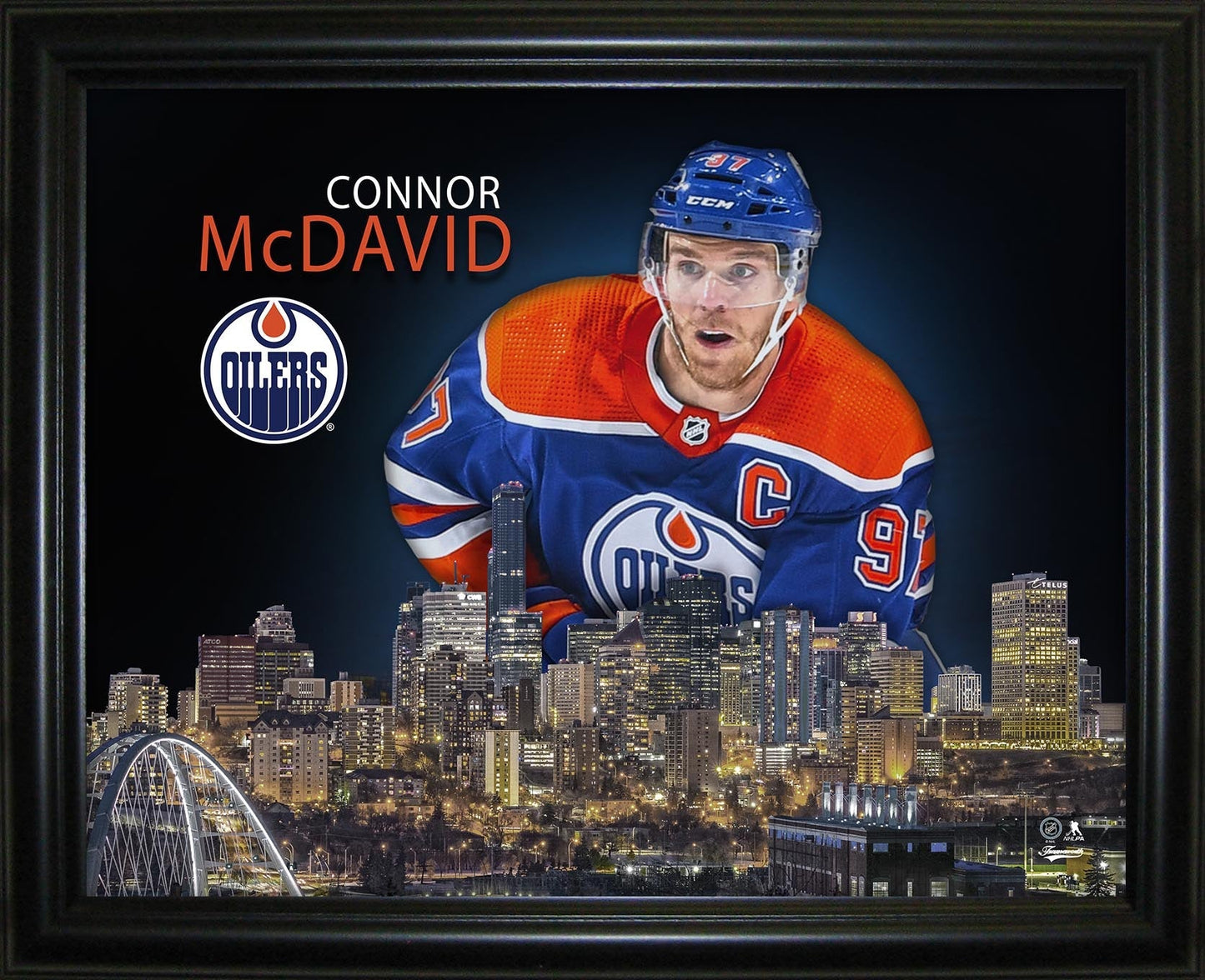 Connor McDavid 16x20 Framed Skyline Print Edmonton Oilers - Jack Righteous