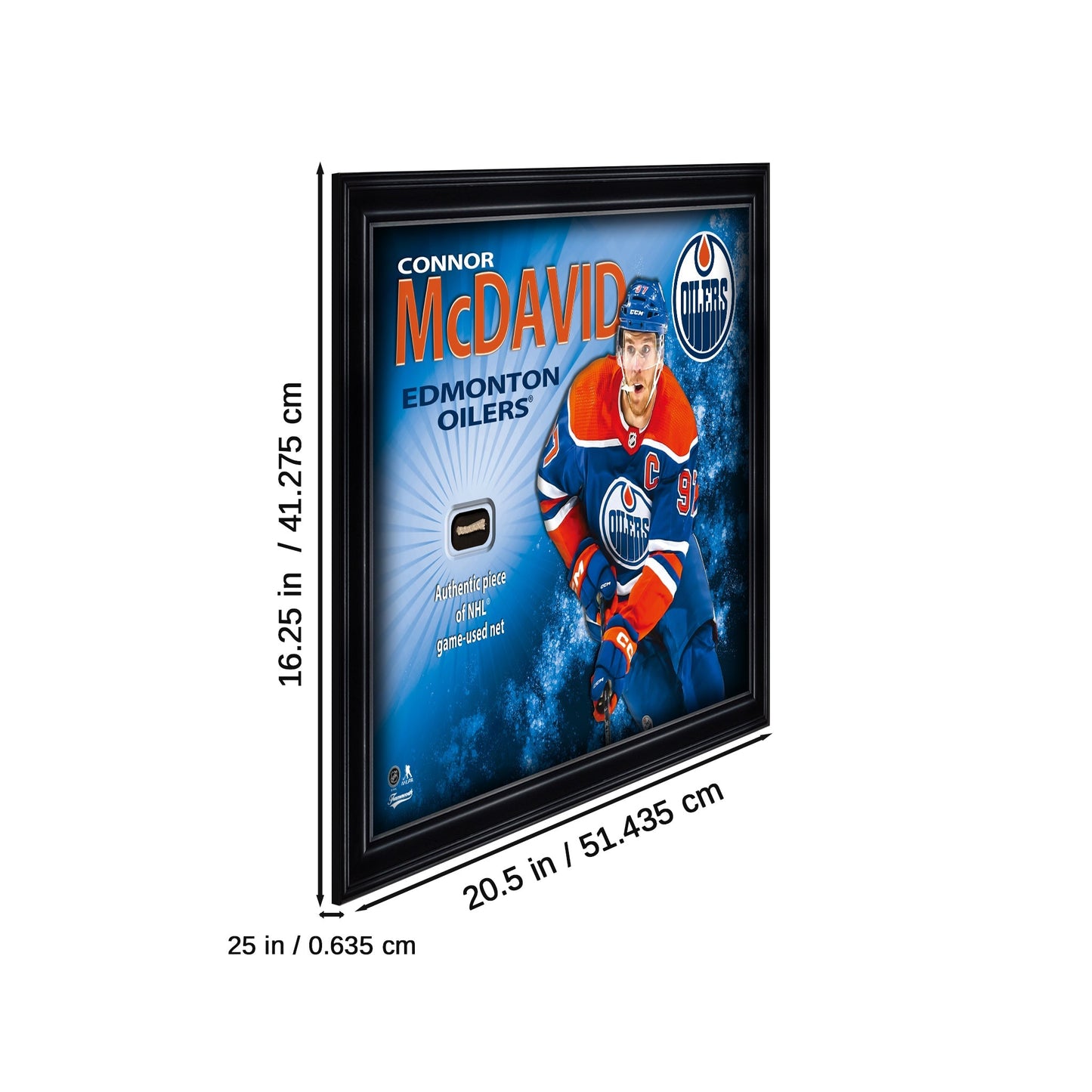 Connor McDavid 16x20 Photo Frame with Game - Used Net - Edmonton Oilers - Jack Righteous