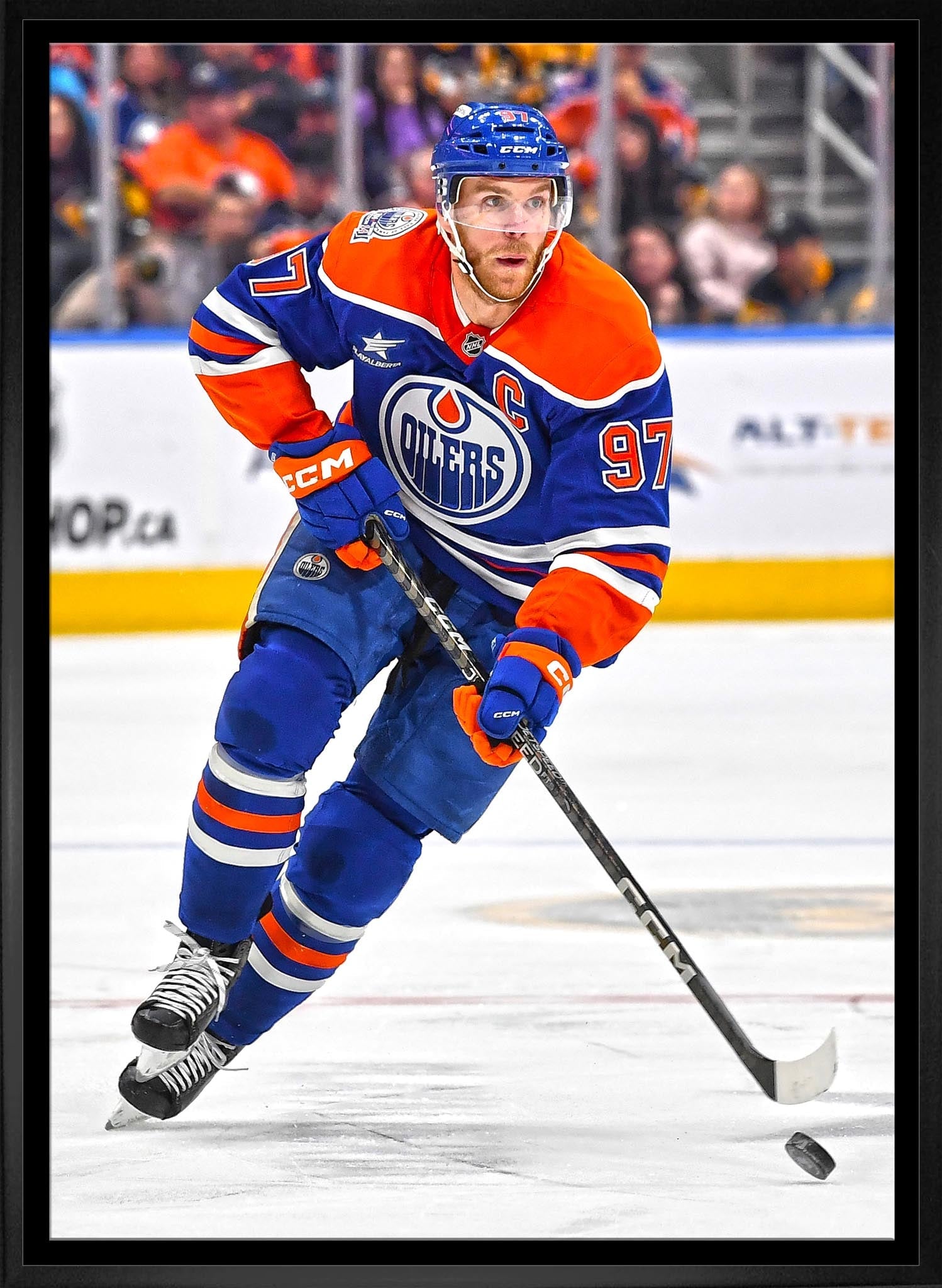 Connor McDavid 20x29 Framed Canvas Edmonton Oilers - Jack Righteous