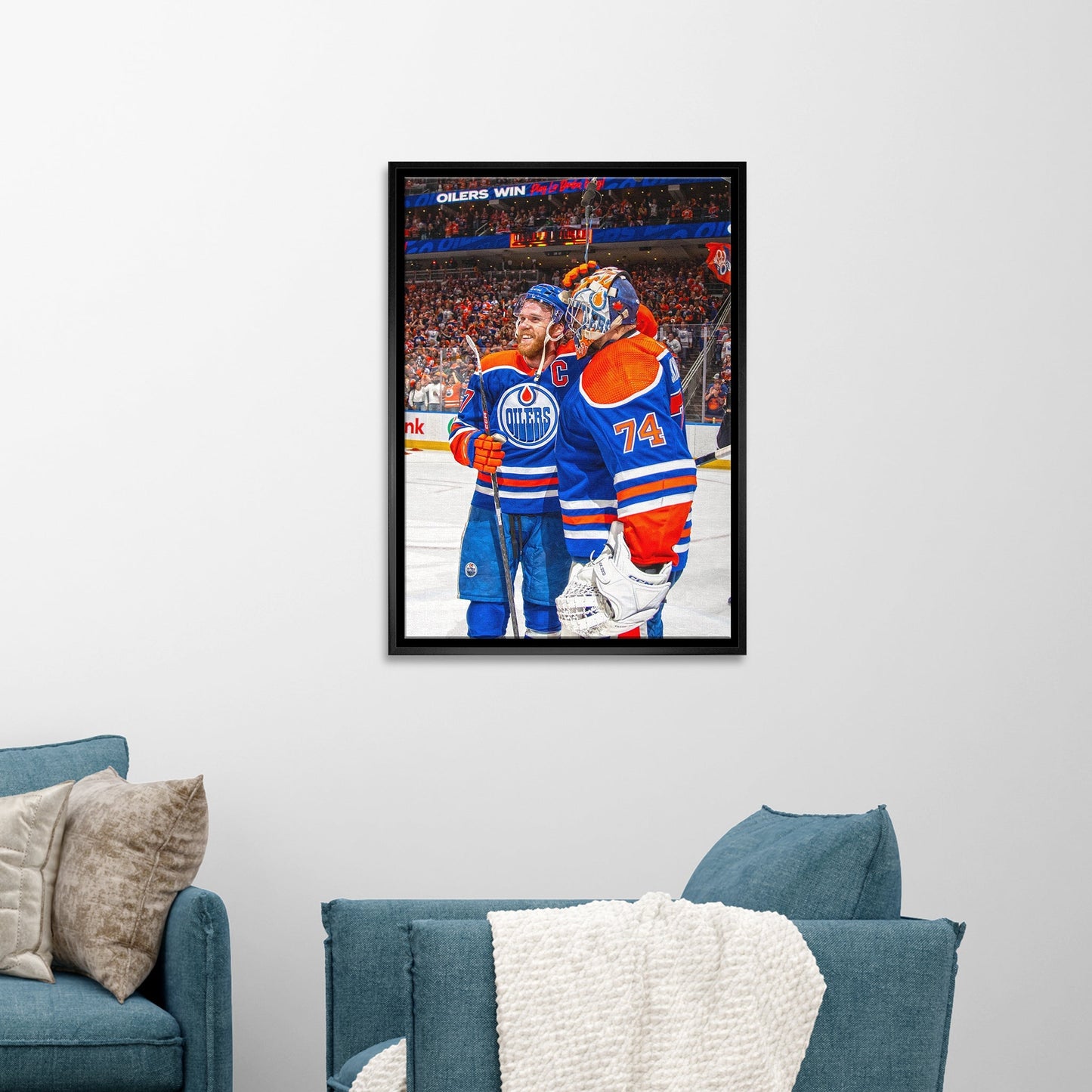 Connor McDavid 20x29 Framed Canvas Oilers With Skinner - V - Jack Righteous
