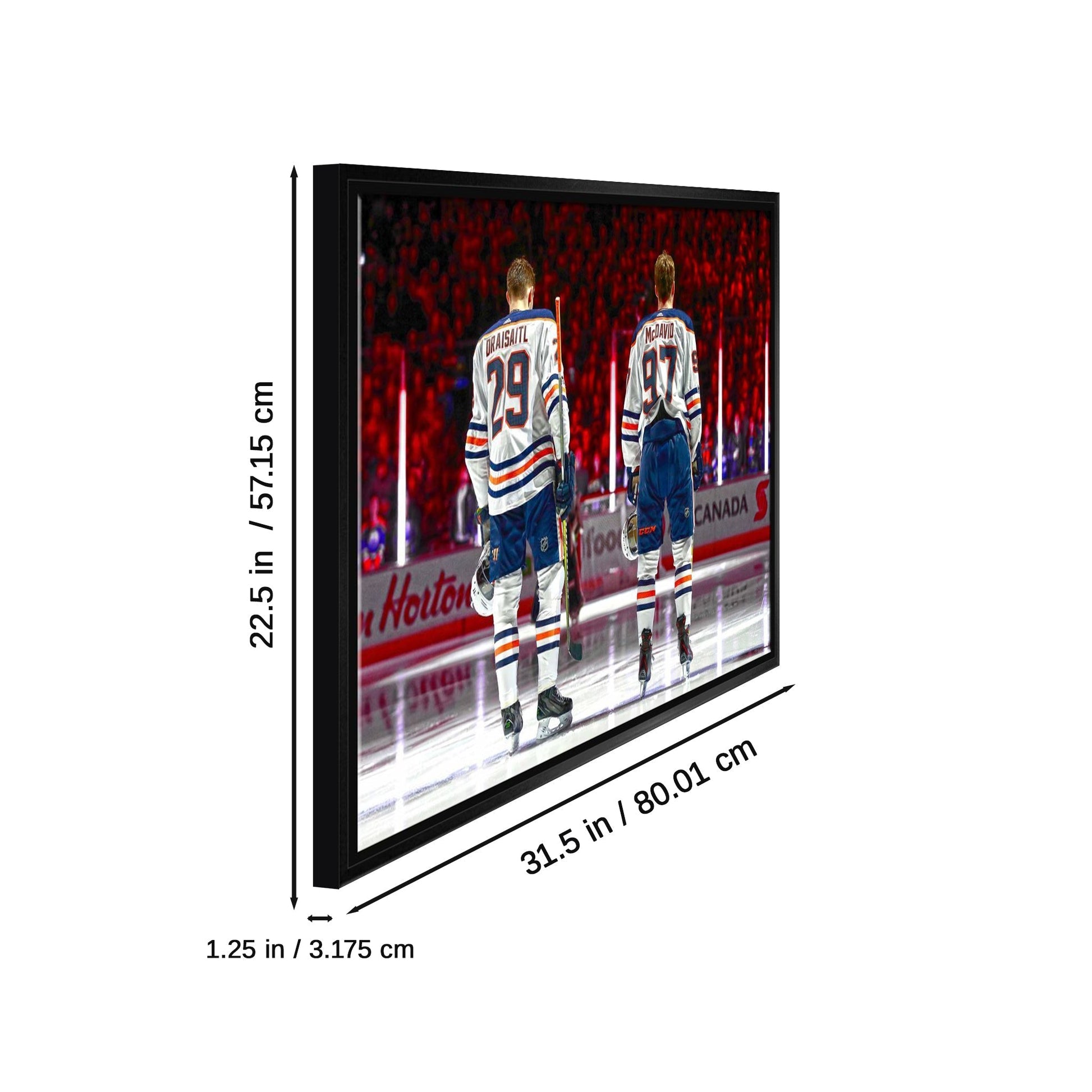 Connor McDavid and Leon Draisaitl Edmonton Oilers Framed 20x29 Line - Up Canvas - Jack Righteous