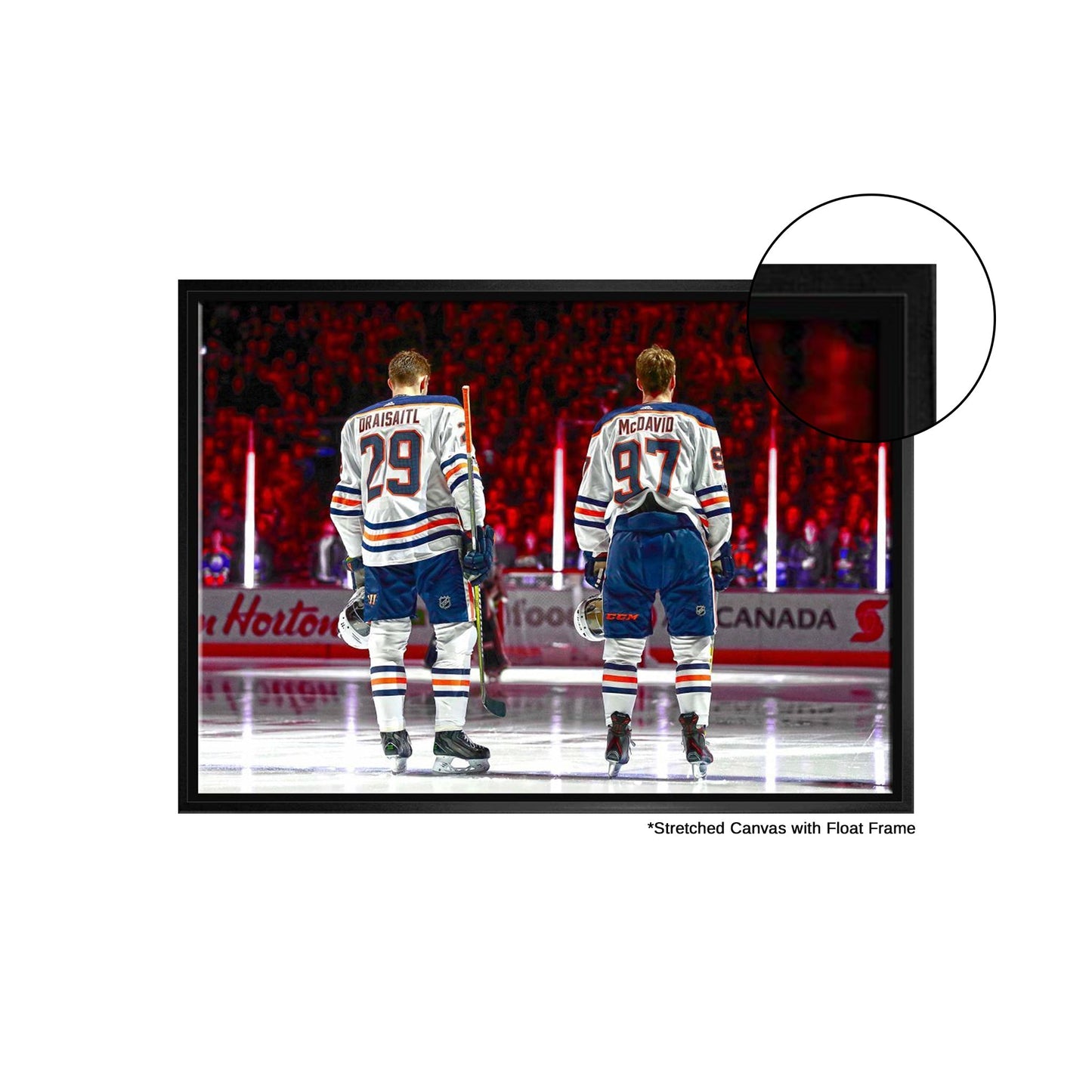 Connor McDavid and Leon Draisaitl Edmonton Oilers Framed 20x29 Line - Up Canvas - Jack Righteous