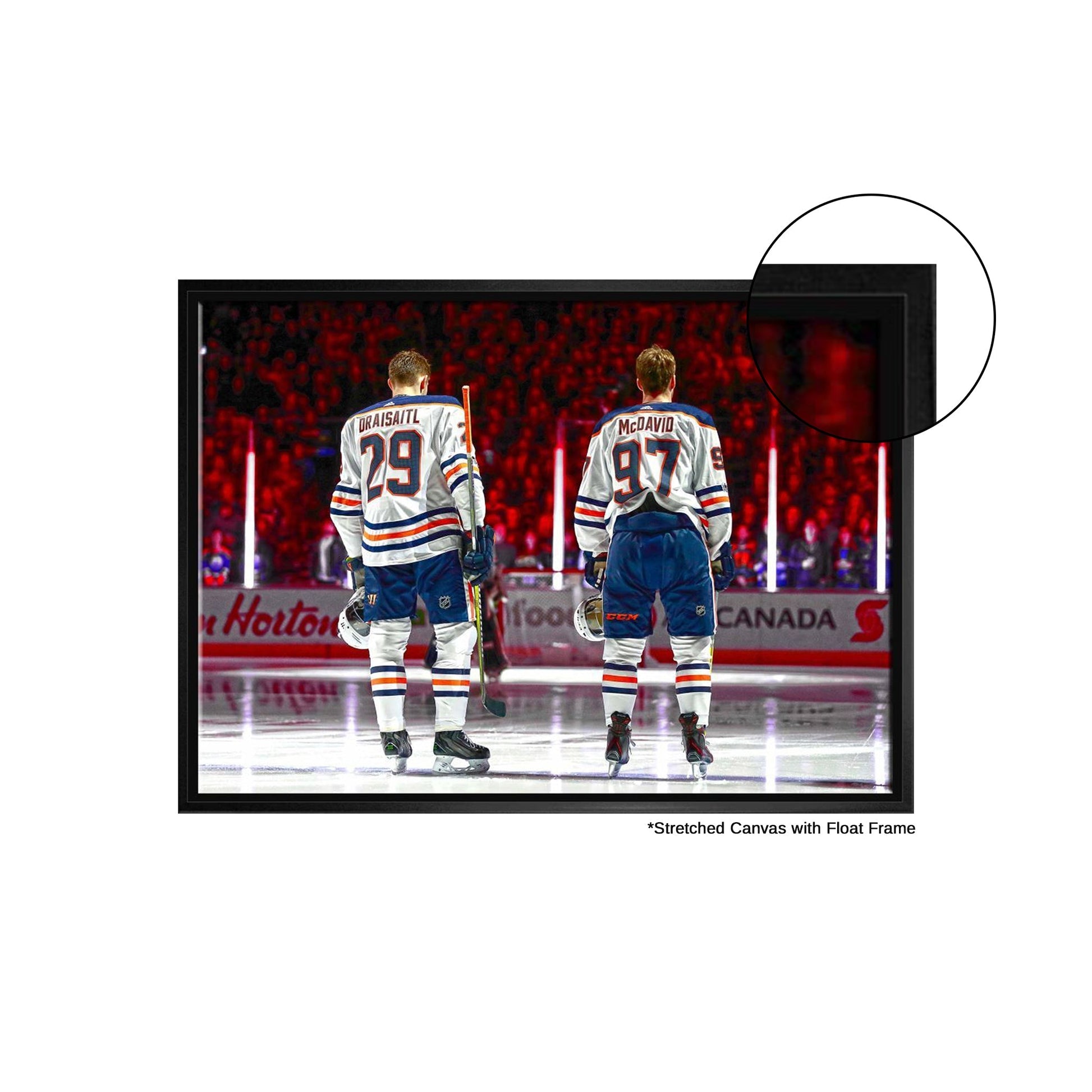 Connor McDavid and Leon Draisaitl Edmonton Oilers Framed 20x29 Line - Up Canvas - Jack Righteous