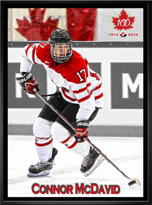 Connor McDavid Team Canada Framed 20x29 Skating Canvas Framed - Jack Righteous