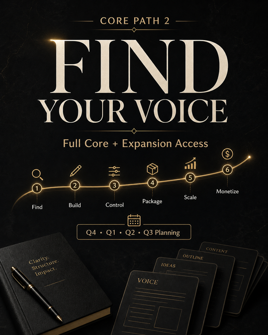 Core Path 2 Find Your Voice for developing creator narration, story, communication and AI-assisted voice workflows
