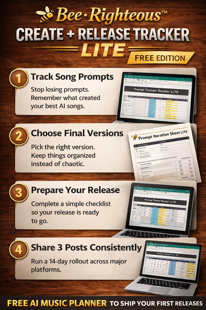 Free AI music tracker for documenting song ideas, creation progress and next production actions