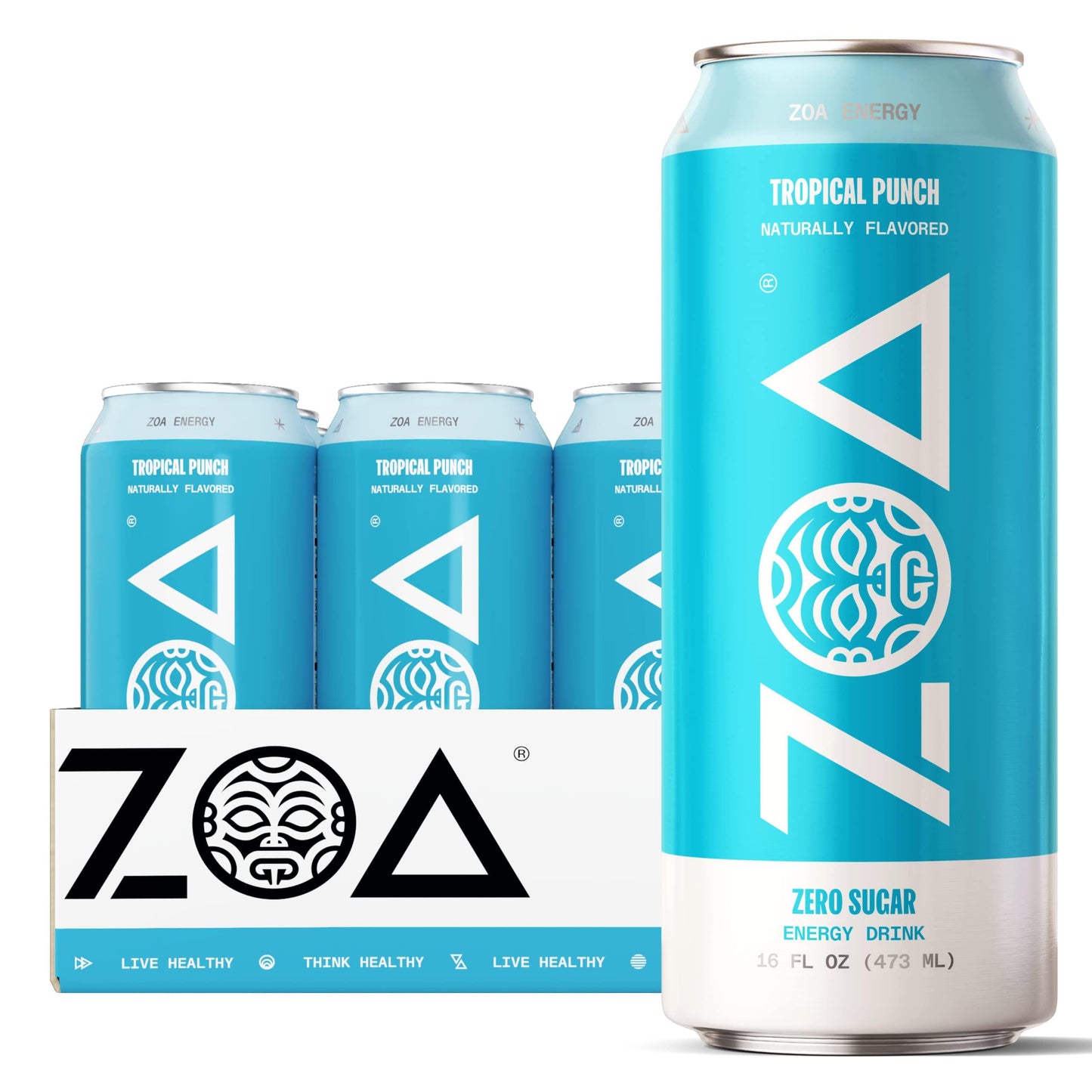 Dwayne "The Rock" Johnson ZOA Energy Drink Blue Can Tropical Punch