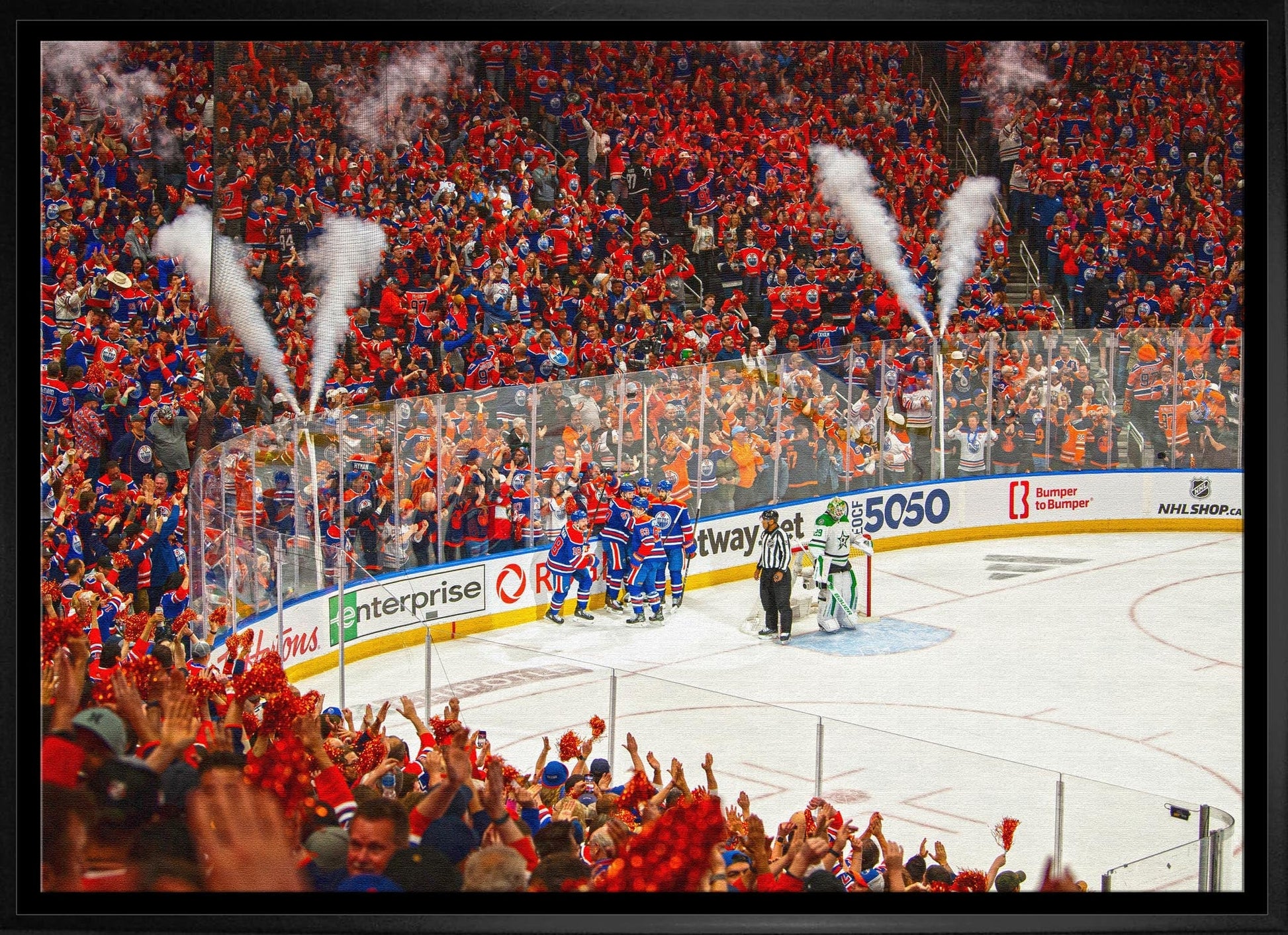 Edmonton Oilers 20x29 Framed Canvas Conference Final Celebration - Jack Righteous