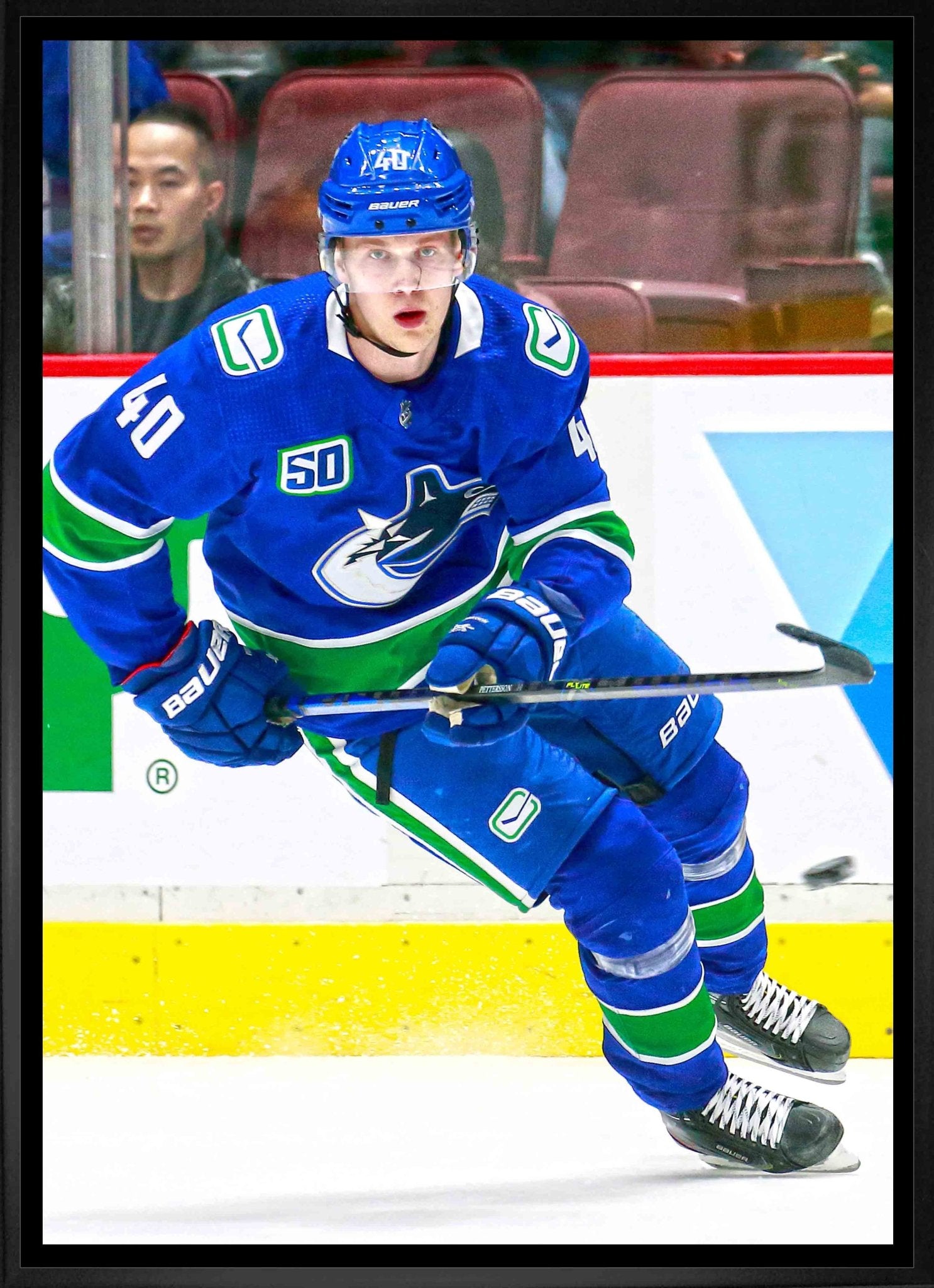 Elias Pettersson Vancouver Canucks Framed 20x29 Skating Canvas - Jack Righteous