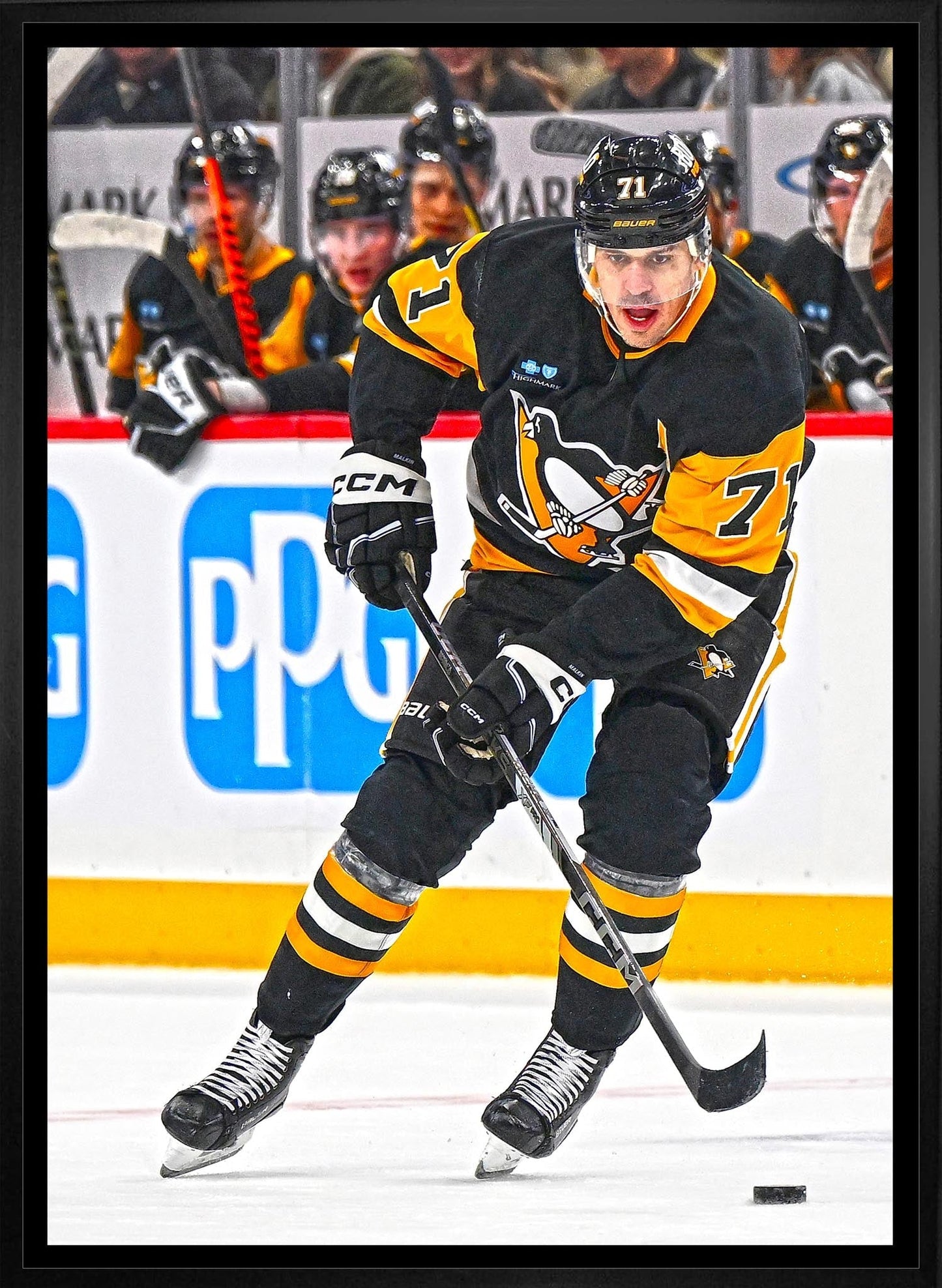 Evgeni Malkin 20x29 Framed Canvas Pittsburgh Penguins - Jack Righteous