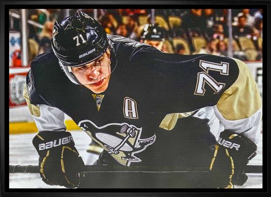 Evgeni Malkin Pittsburgh Penguins Framed 20x29 Faceoff Canvas - Jack Righteous