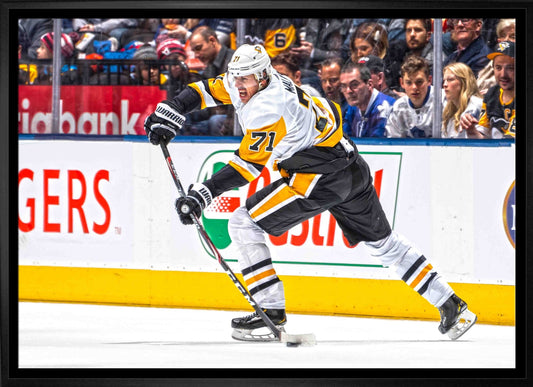 Evgeni Malkin Pittsburgh Penguins Framed 20x29 Passing Puck Canvas - Jack Righteous