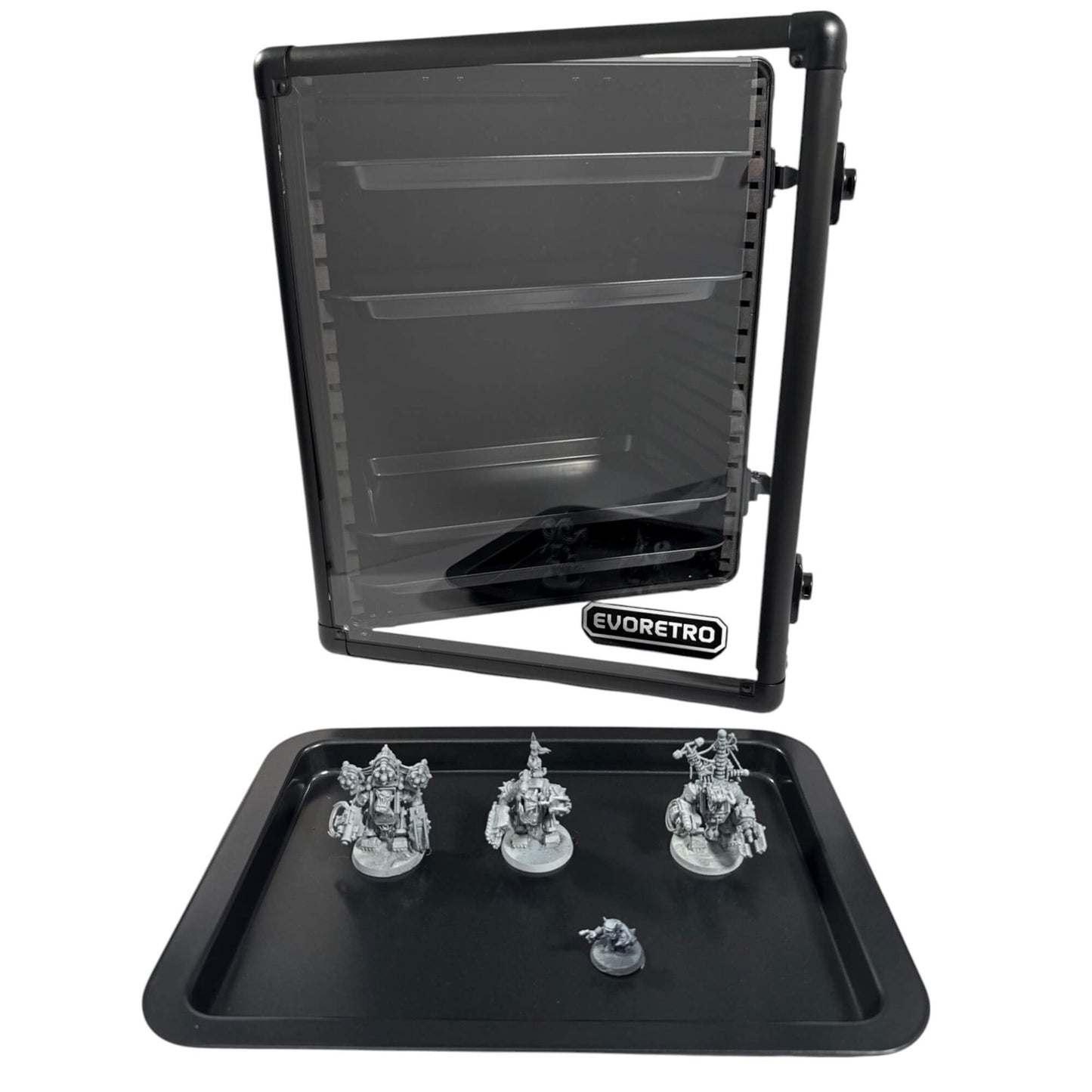 EVORETRO Aluminum Miniatures Display Case with 5 Magnetic Trays - Jack Righteous
