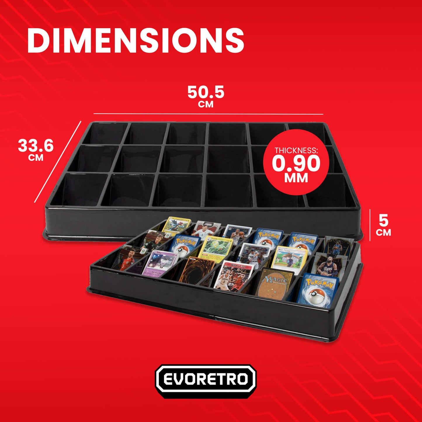 EVORETRO Card Sorting Tray – 18 Slots (Pack of 5) - Jack Righteous