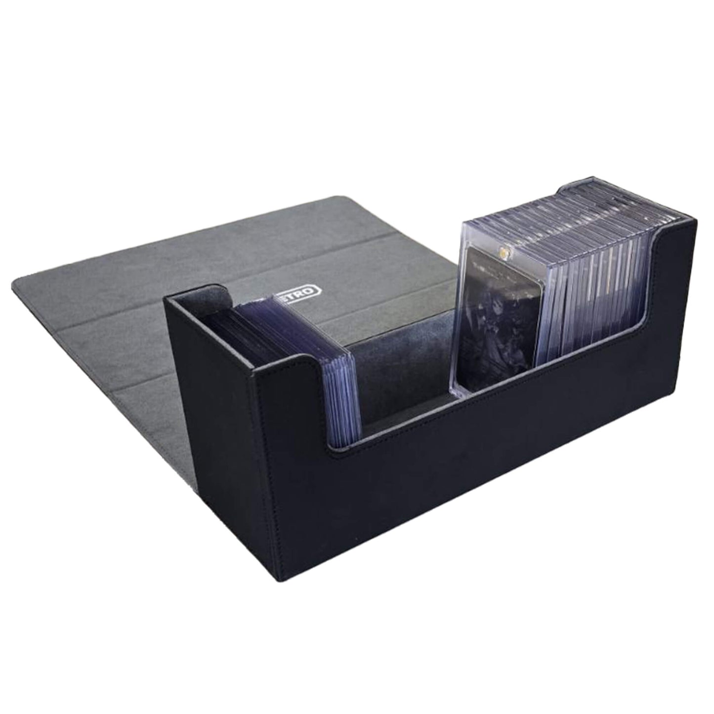 EVORETRO Lightweight Magnetic Card Holder - 180+ Toploaders or 500+ Trading Cards | Black/Grey - Jack Righteous