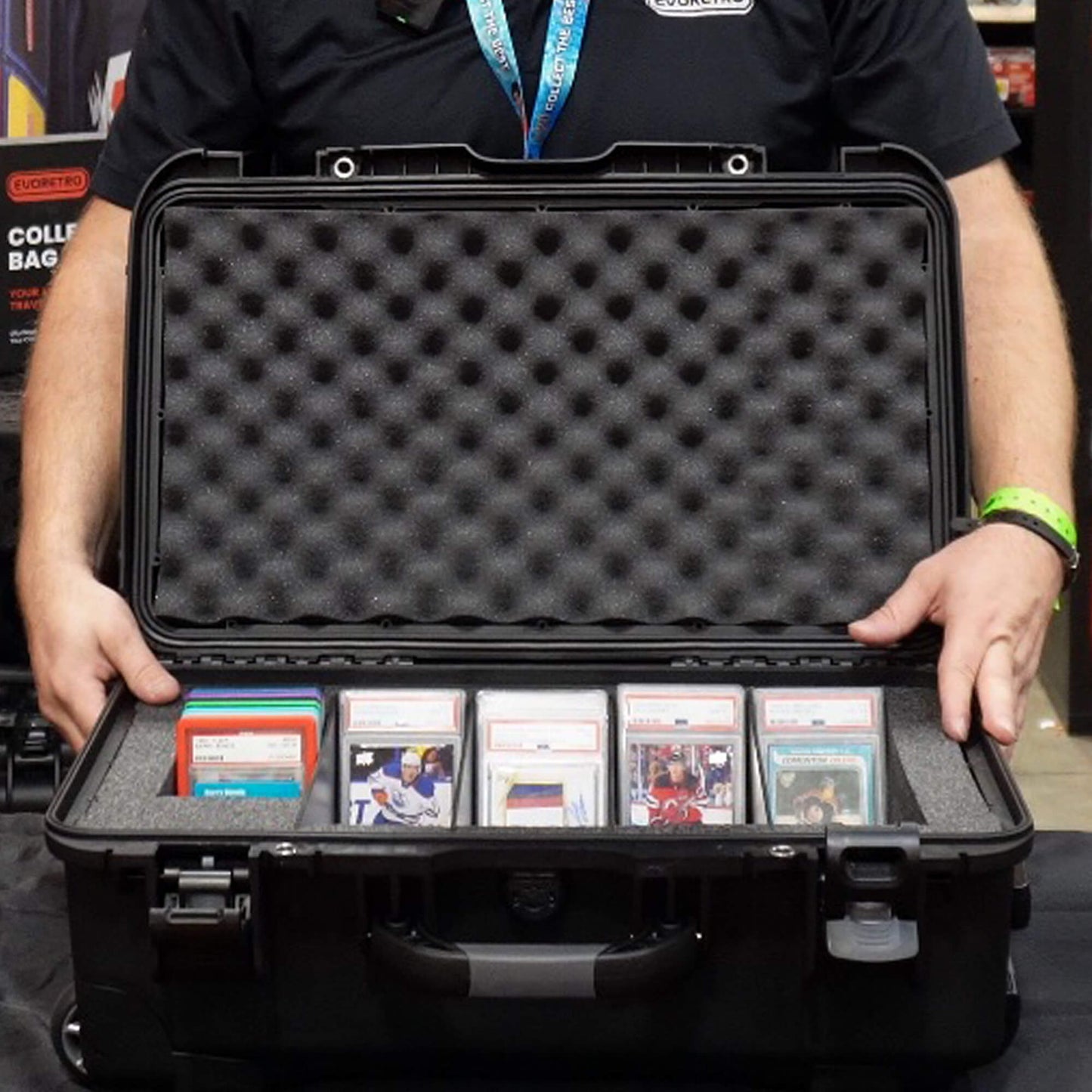 EVORETRO Waterproof Wheeled Card Case - Holds 160 Graded Slabs - Jack Righteous