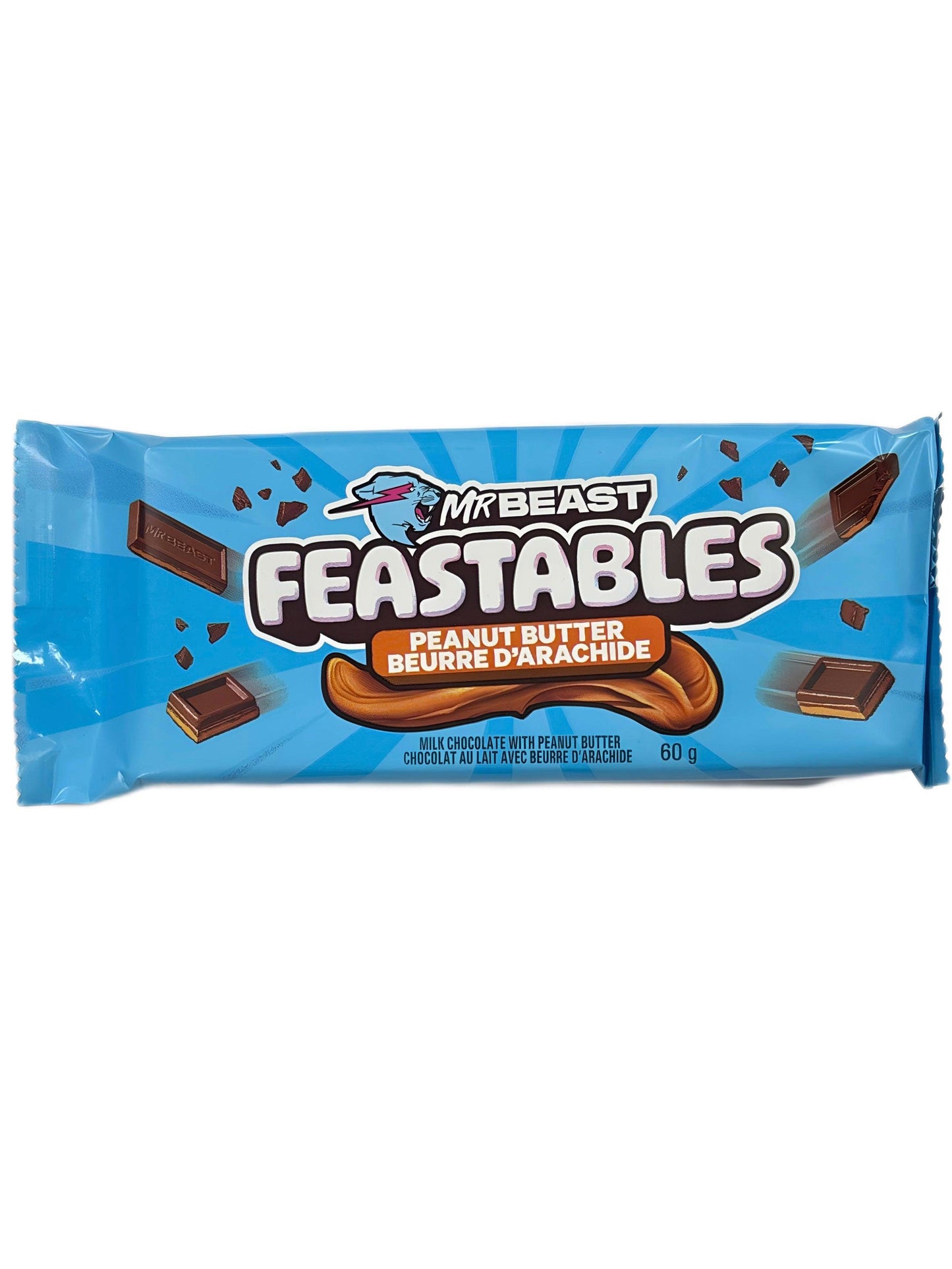 Feastables Mr.Beast Peanut Butter Chocolate 60G *NEW DESIGN*