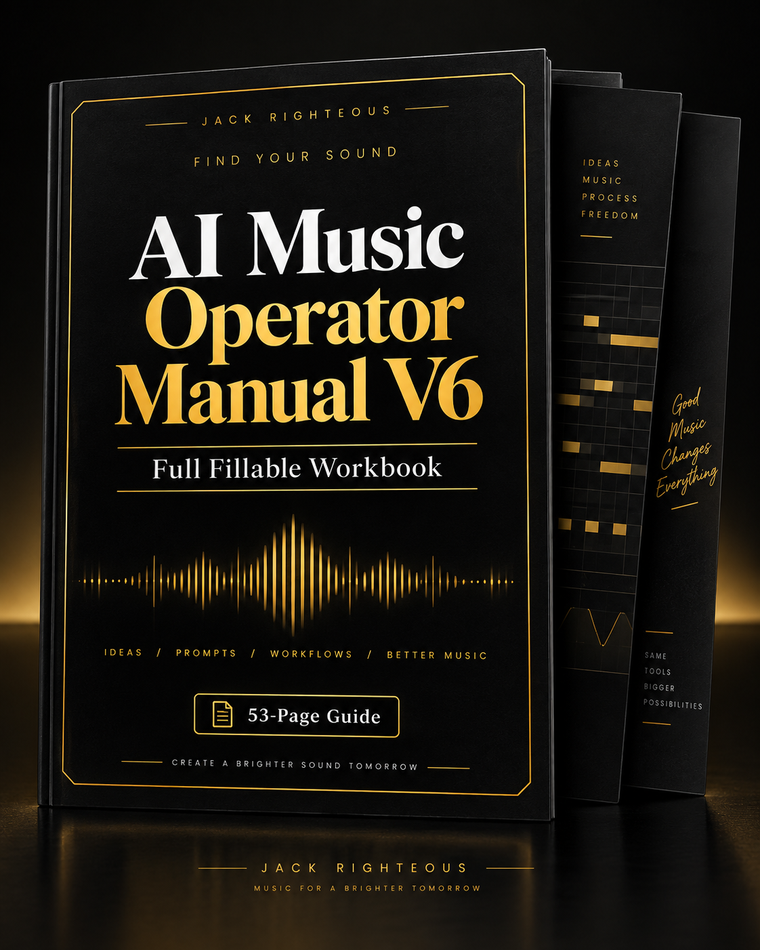 Find Your Sound AI Music Operator Manual V6 premium 53-page fillable workbook cover