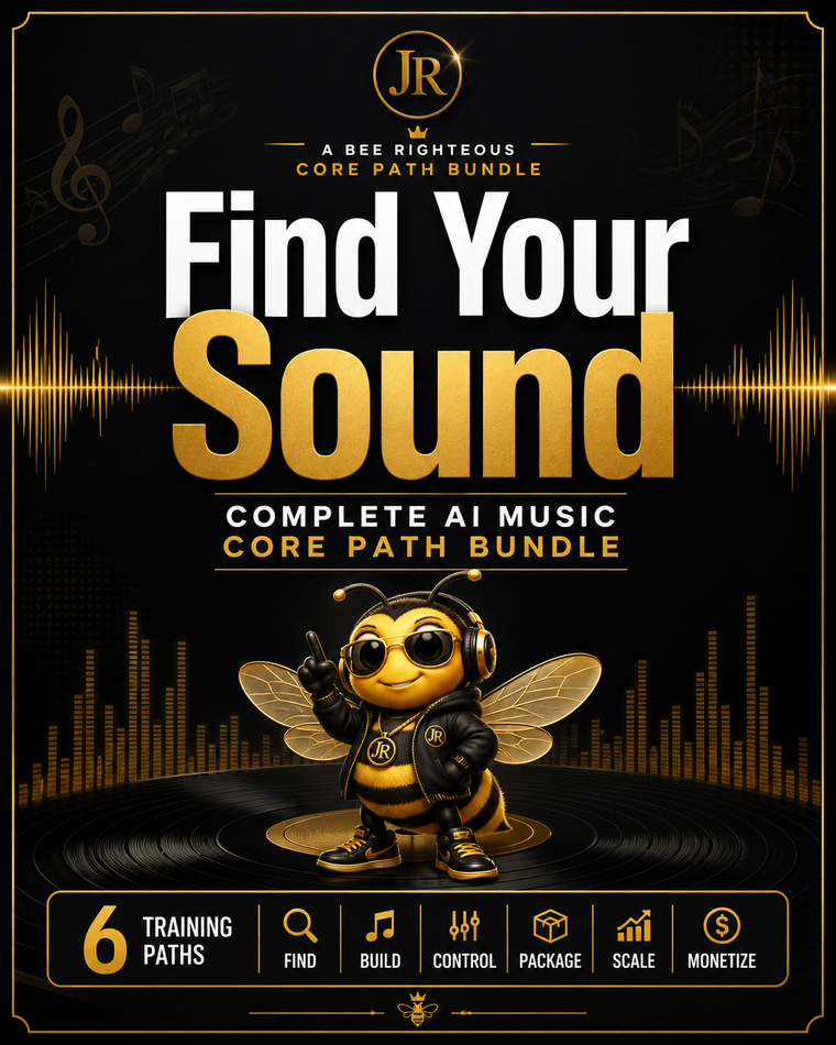 Find Your Sound Core Path 1 for developing AI music direction, control, packaging, scaling and monetization