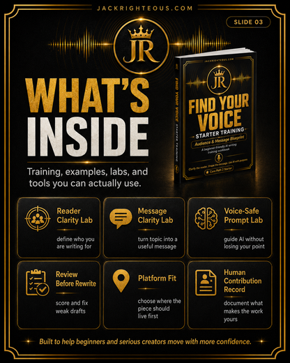 Find Your Voice starter workflow for turning creator ideas into clearer audience-focused messaging