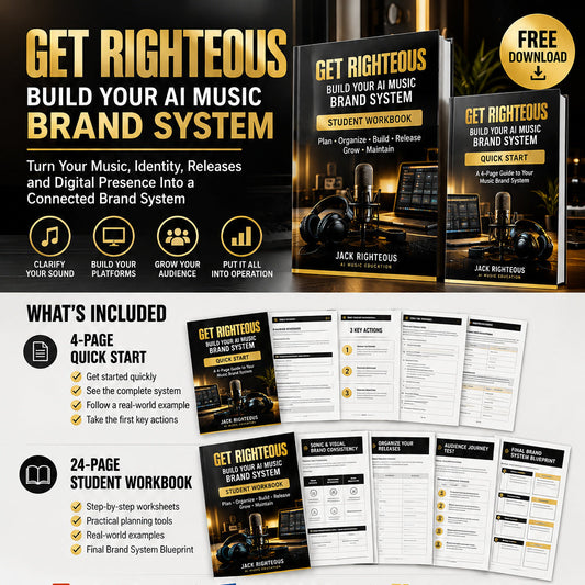 Contents of the free Get Righteous pack: Quick Start, 24-page student workbook, fillable PDFs and editable Word files