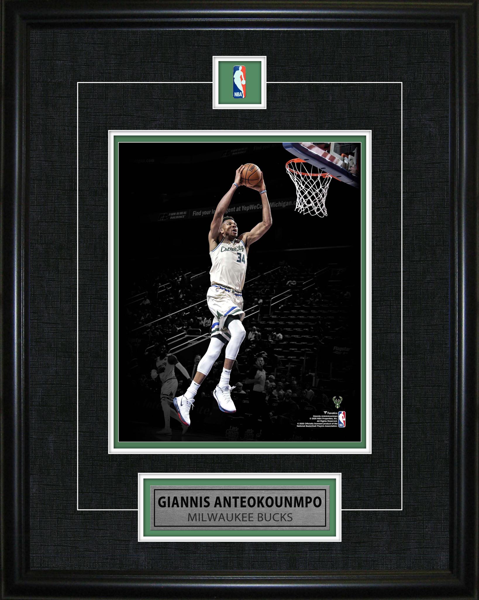 Giannis Antetokounmpo Framed Pin & Plate Bucks - Jack Righteous