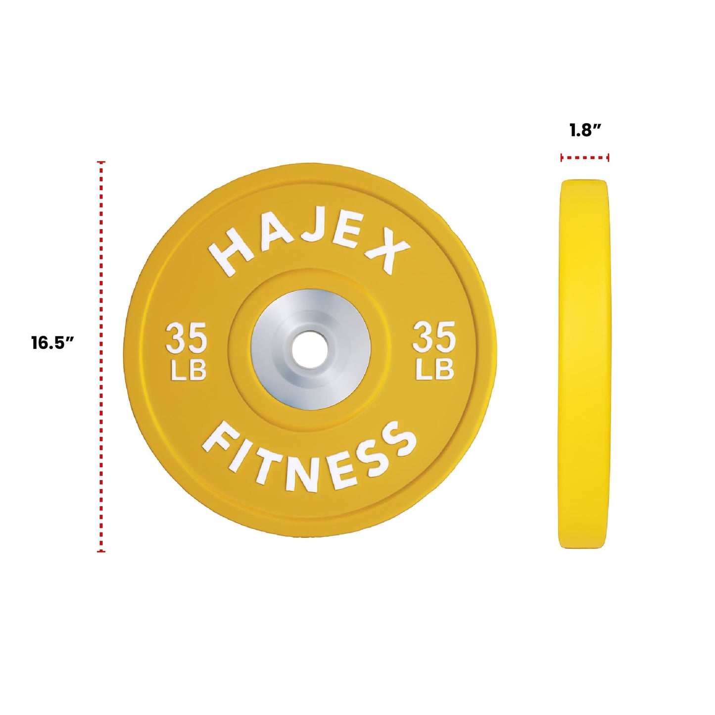 HAJEX Olympic Competition Steel Hub Bumper Plates Colored - 15, 25, 35, 45, 55 LB - Jack Righteous