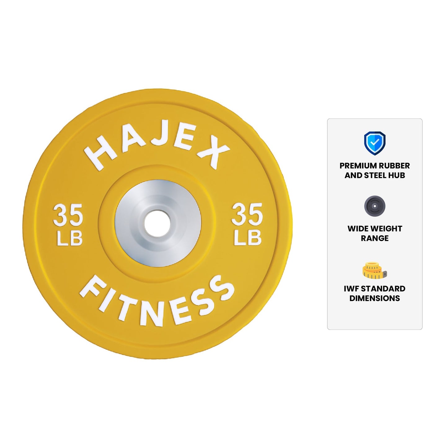 HAJEX Olympic Competition Steel Hub Bumper Plates Colored - 15, 25, 35, 45, 55 LB - Jack Righteous