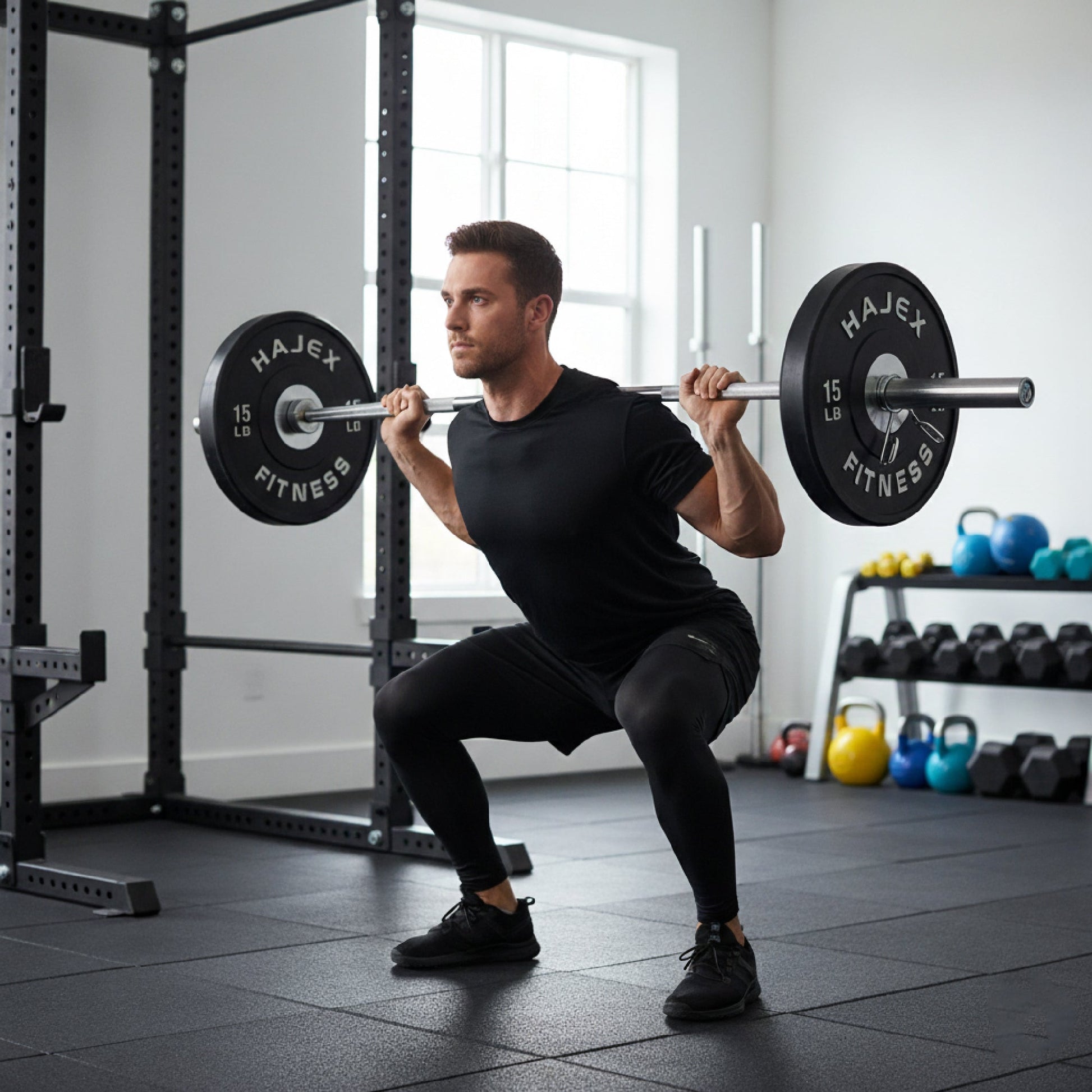 HAJEX Olympic Competition Steel Hub Bumper Plates Colored - 15, 25, 35, 45, 55 LB - Jack Righteous