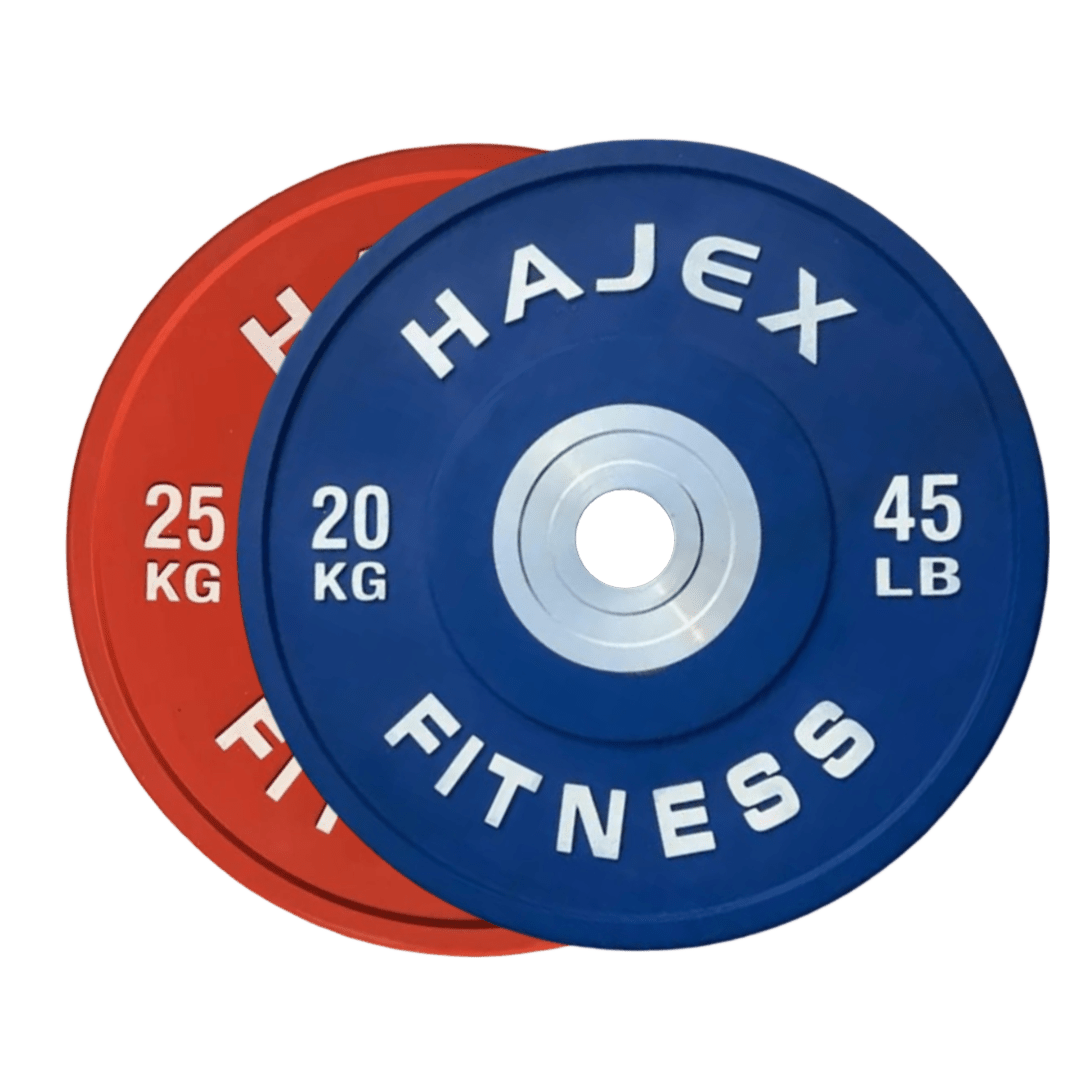 HAJEX Olympic Competition Steel Hub Bumper Plates Colored - 15, 25, 35, 45, 55 LB - Jack Righteous