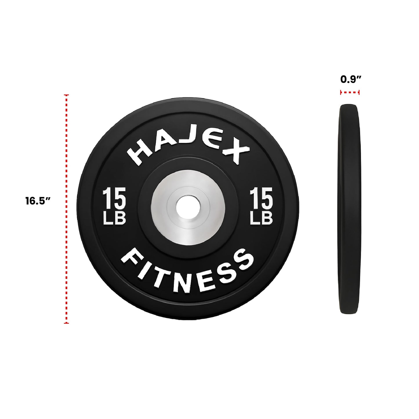 HAJEX Olympic Competition Steel Hub Bumper Plates Colored - 15, 25, 35, 45, 55 LB - Jack Righteous