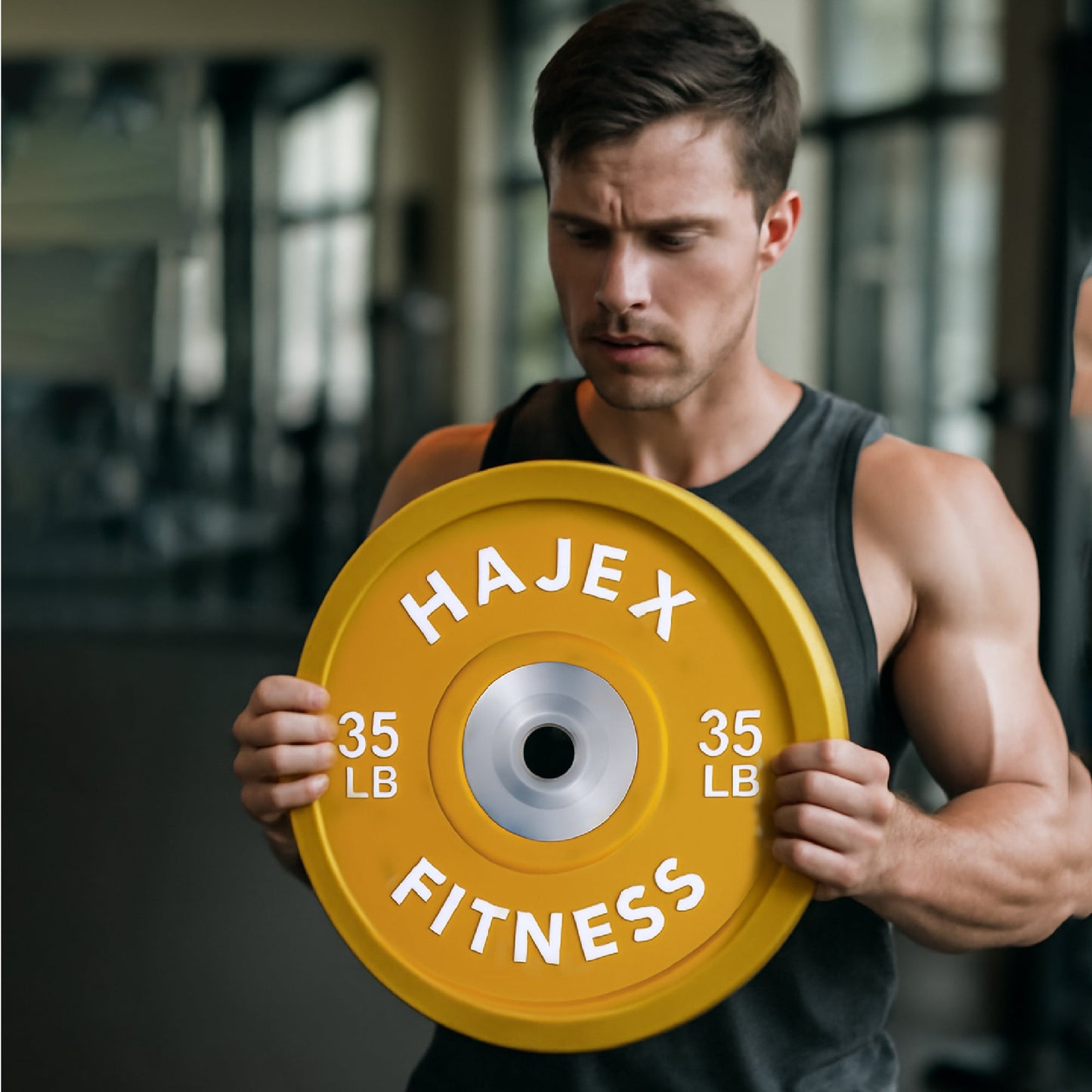 HAJEX Olympic Competition Steel Hub Bumper Plates Colored - 15, 25, 35, 45, 55 LB - Jack Righteous