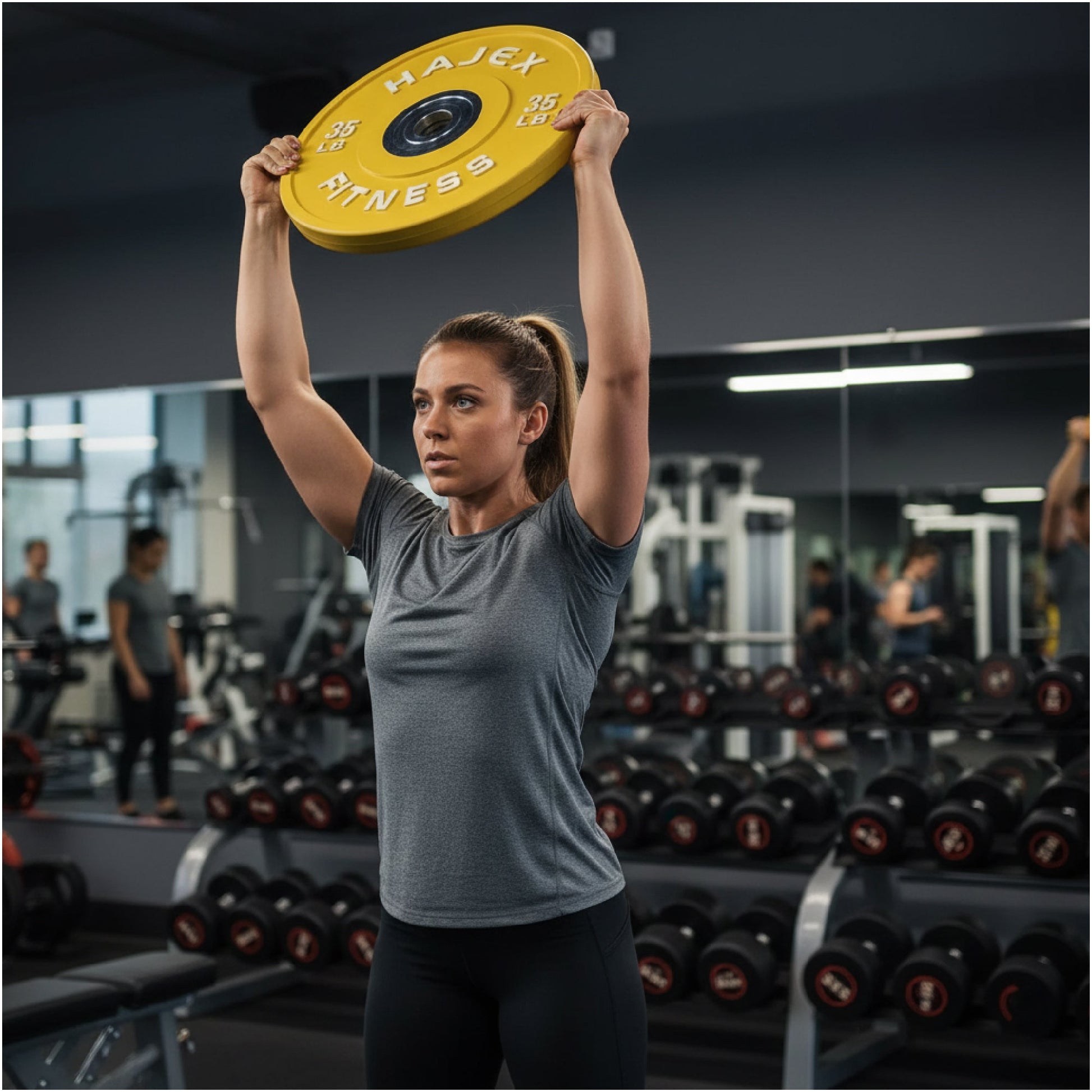 HAJEX Olympic Competition Steel Hub Bumper Plates Colored - 15, 25, 35, 45, 55 LB - Jack Righteous