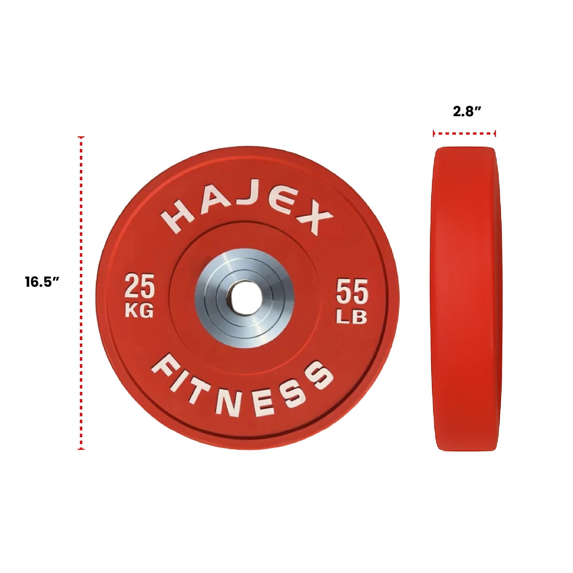 HAJEX Olympic Competition Steel Hub Bumper Plates Colored - 15, 25, 35, 45, 55 LB - Jack Righteous
