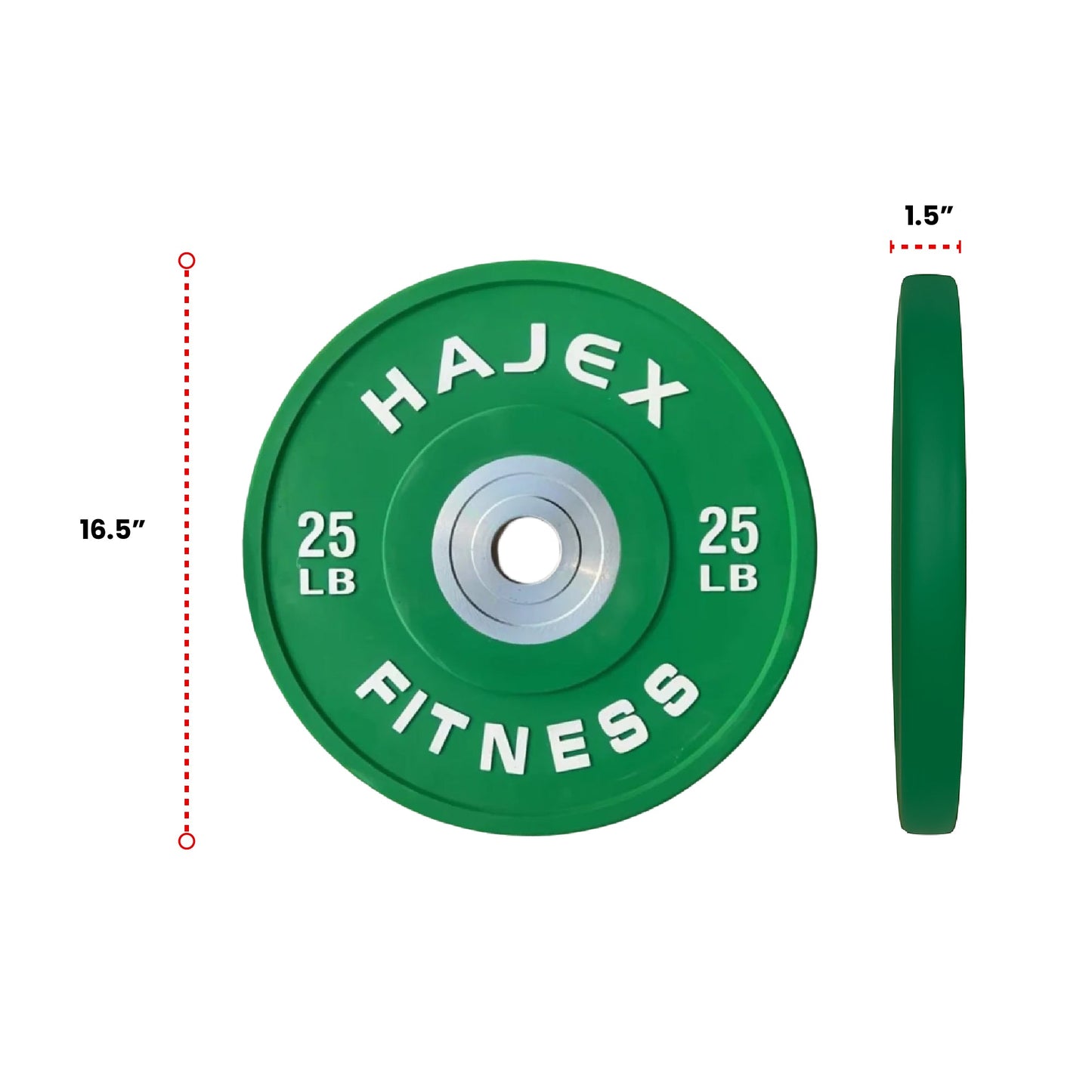 HAJEX Olympic Competition Steel Hub Bumper Plates Colored - 15, 25, 35, 45, 55 LB - Jack Righteous