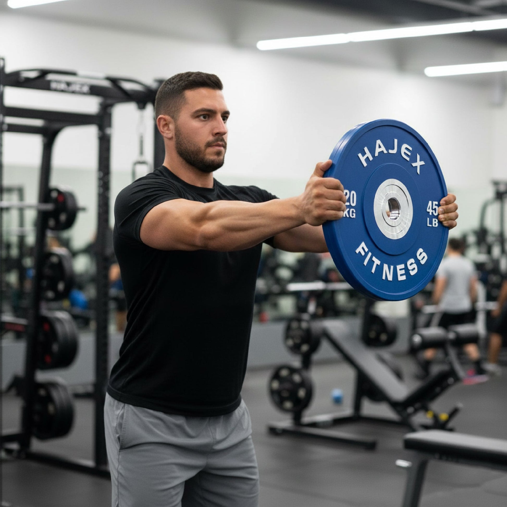 HAJEX Olympic Competition Steel Hub Bumper Plates Colored - 15, 25, 35, 45, 55 LB - Jack Righteous