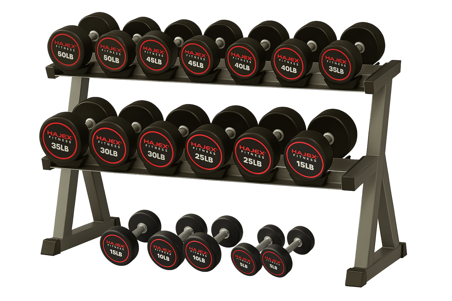 HAJEX Round Dumbbells 5 to 50 LB Set - Jack Righteous