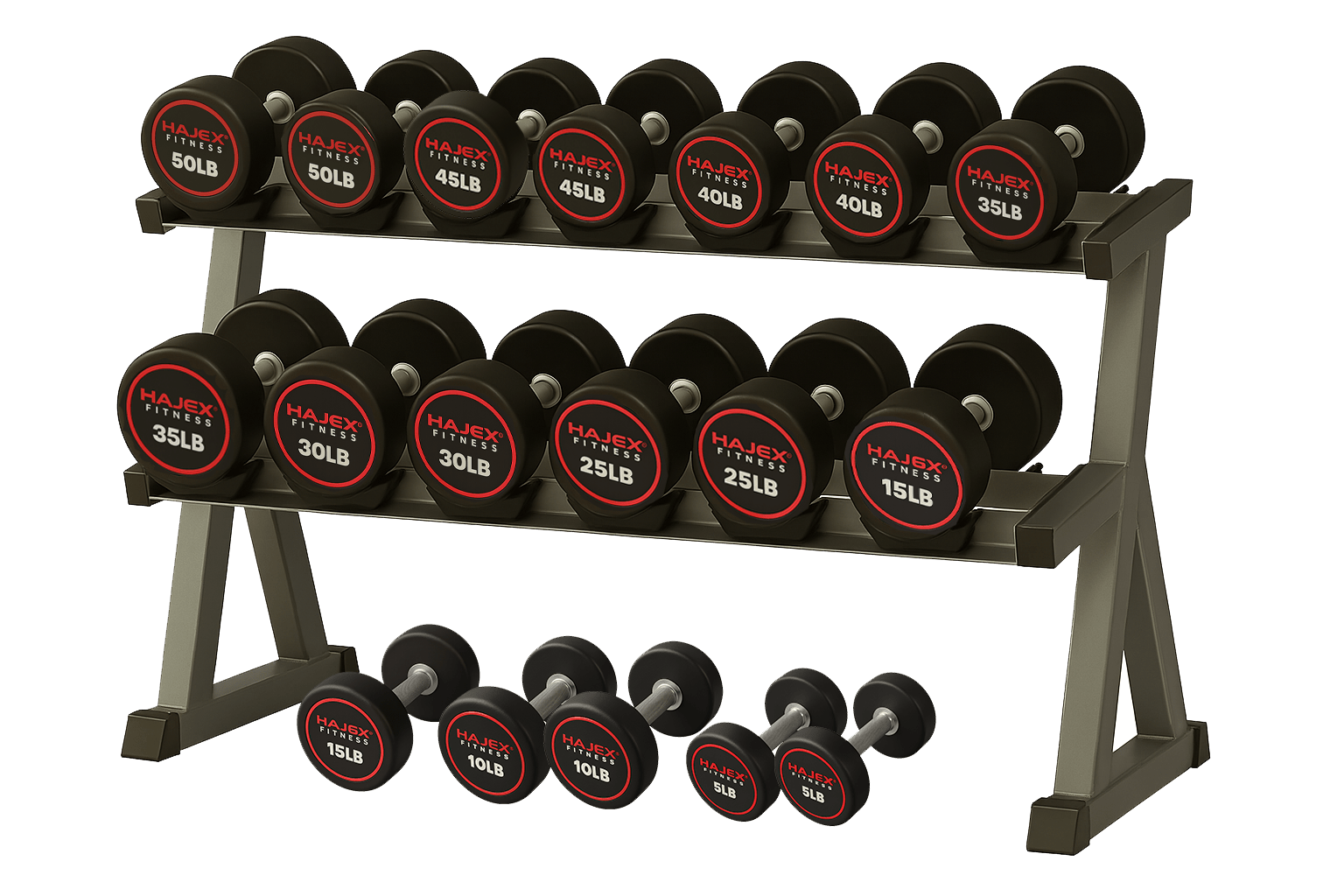 HAJEX Round Dumbbells 5 to 50 LB Set - Jack Righteous
