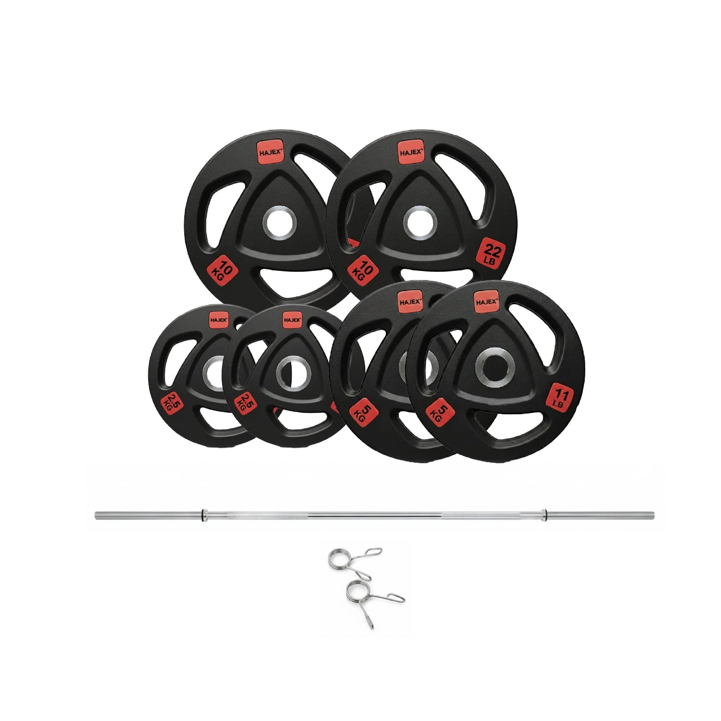 HAJEX Rubber Olympic Bumper Grip Weight Plates & Sets in LBs & KGs - Jack Righteous