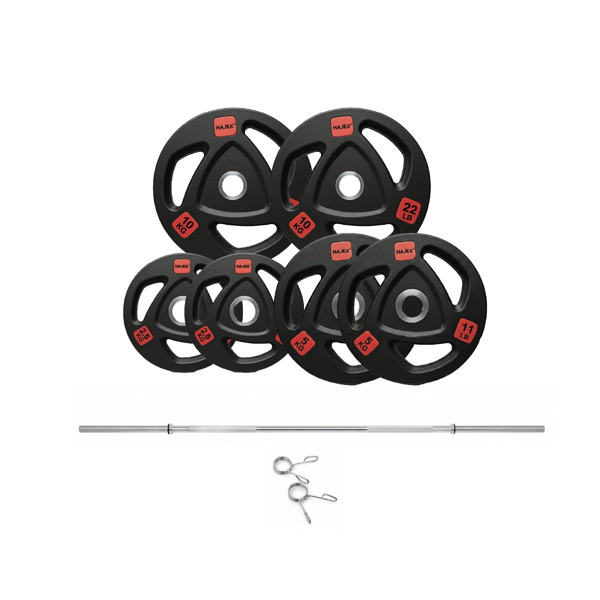 HAJEX Rubber Olympic Bumper Grip Weight Plates & Sets in LBs & KGs - Jack Righteous