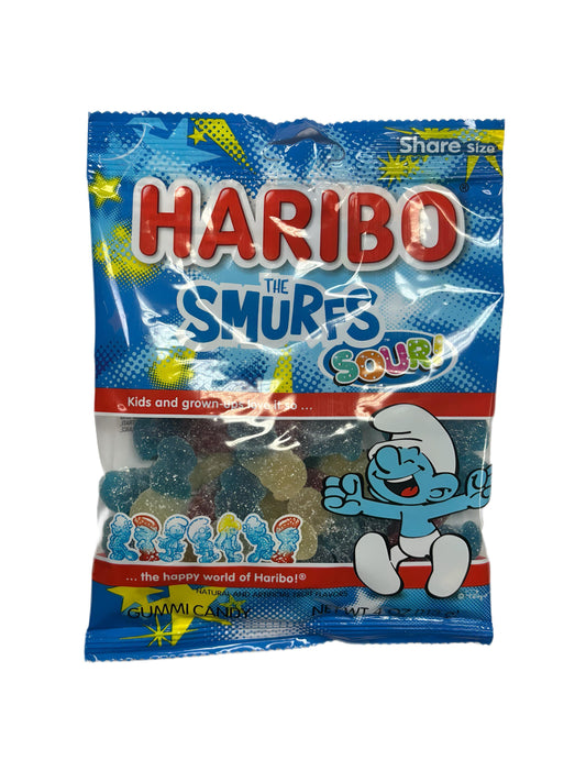Haribo The Smurfs Sour Candy Bag 4OZ