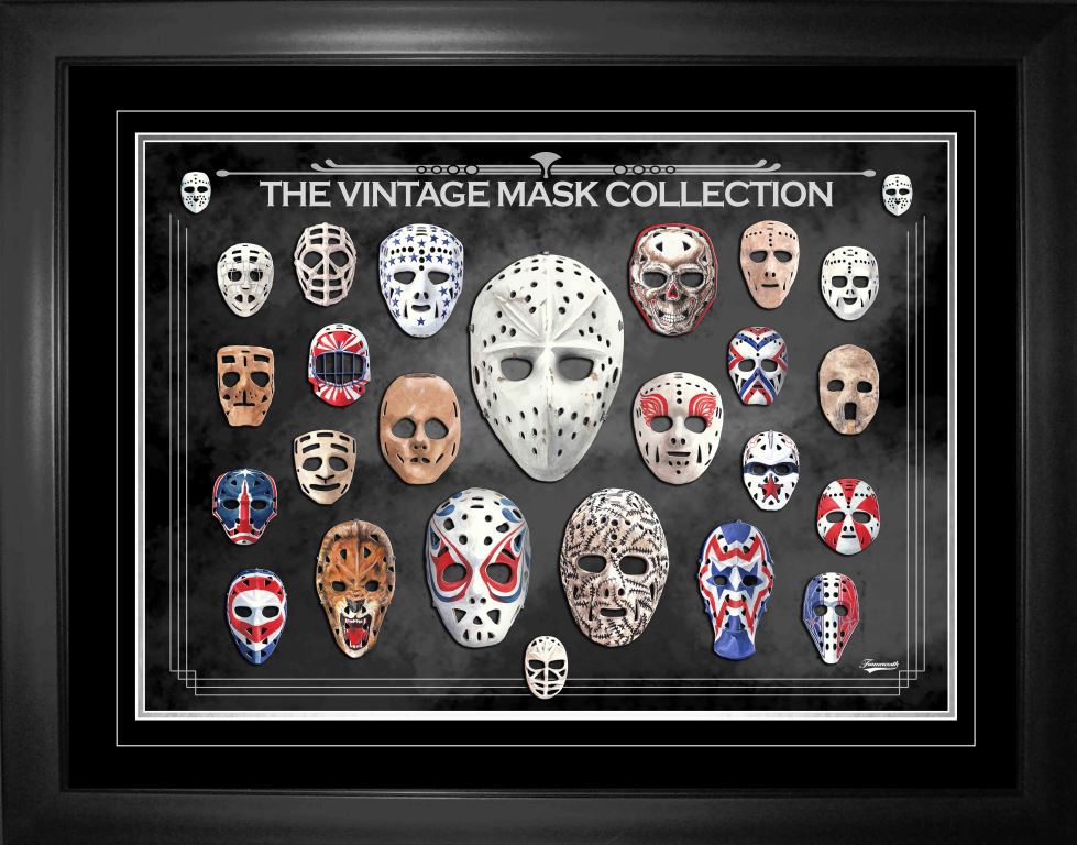 Hockey Goalie Masks Through the Decades Framed Print - Jack Righteous