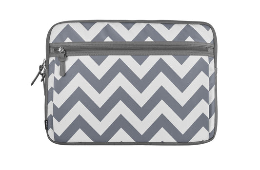 Housse avec motif de chevrons de Modal pour portable de 16 po - Blanc - Gris