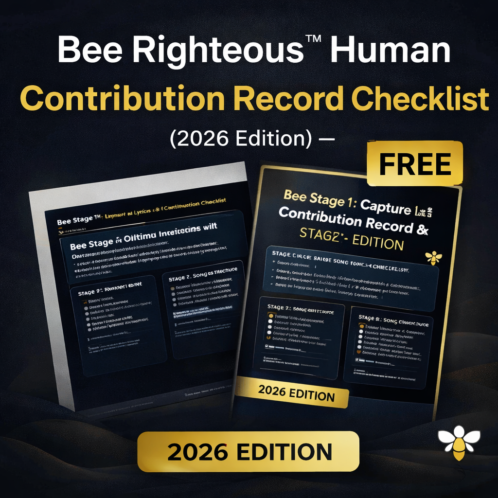 Human Contribution Record Checklist free AI music evidence PDF for documenting meaningful creator input