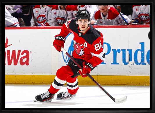 Jack Hughes 20x29 Framed Canvas New Jersey Devils - Jack Righteous