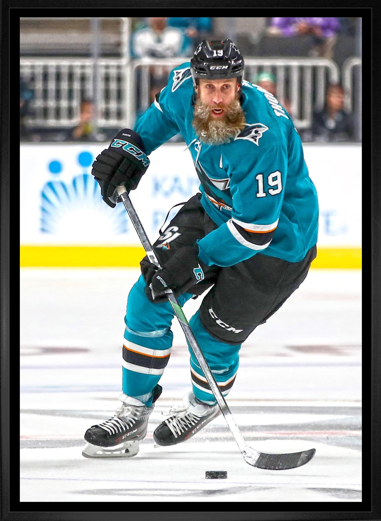 Joe Thornton 20x29 Framed Canvas San Jose Sharks - Jack Righteous