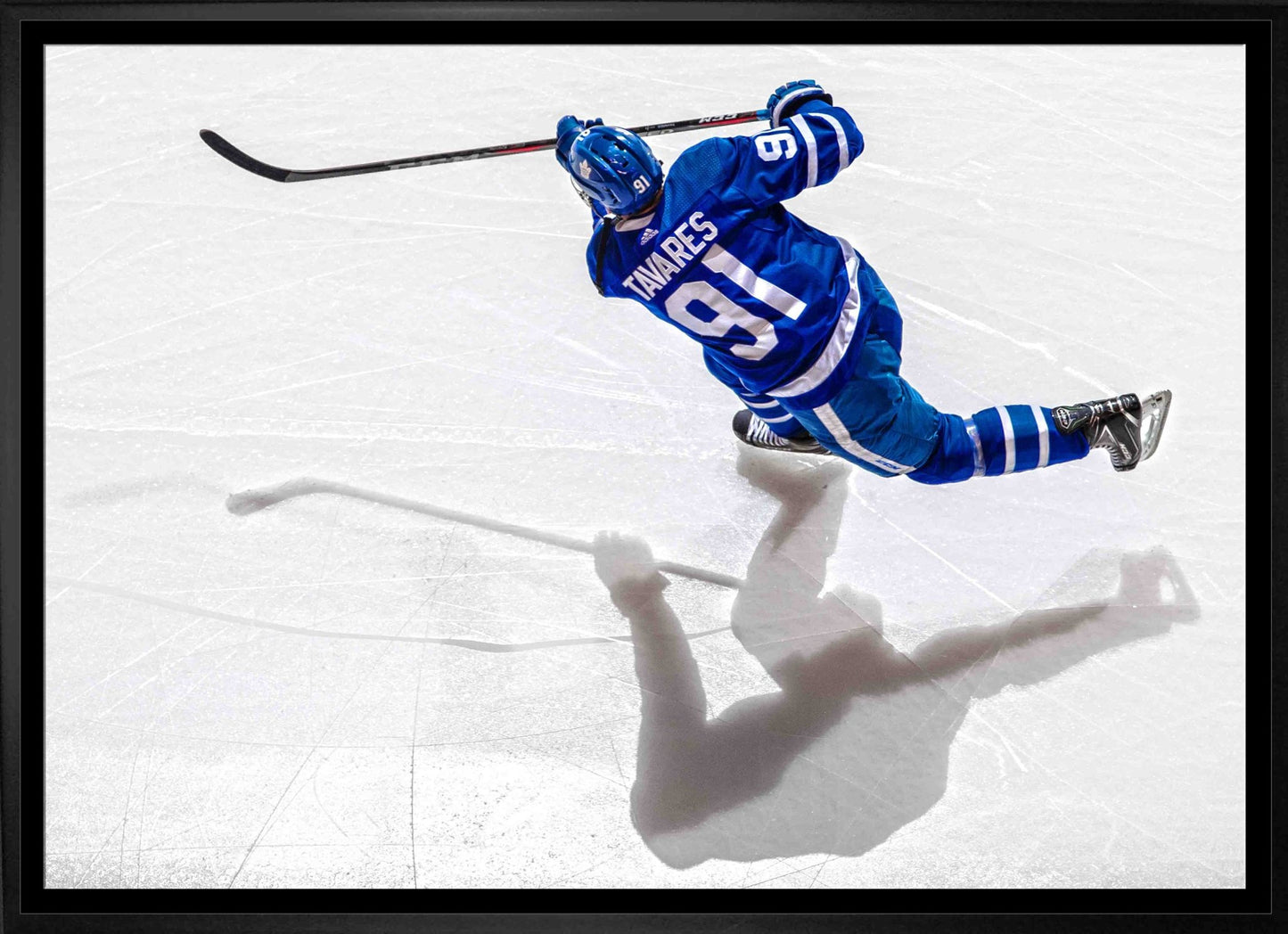 John Tavares Toronto Maple Leafs Framed 20x29 Shooting Canvas - Jack Righteous